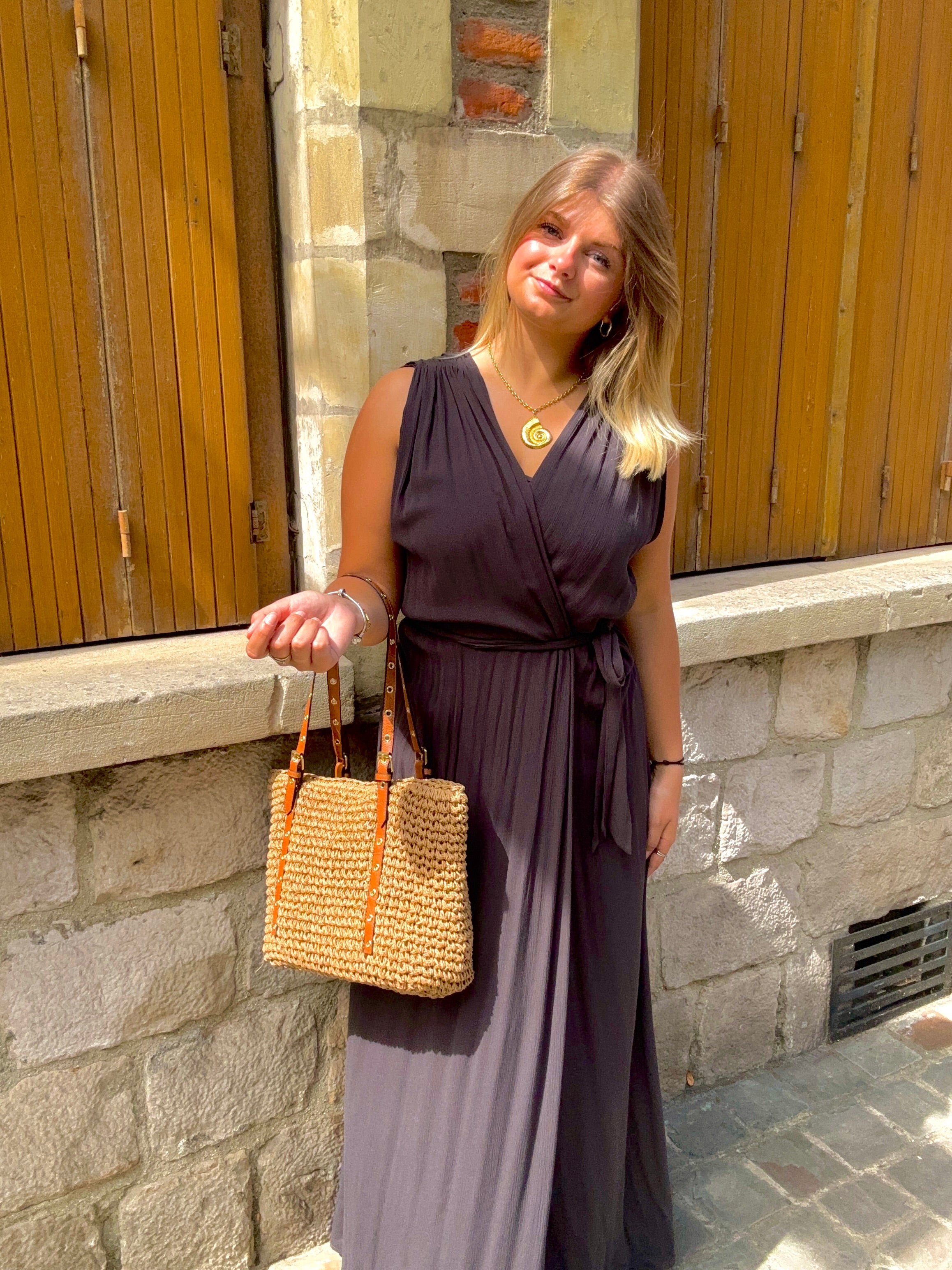 ROBE LONGUE ANTHRACITE REGIS