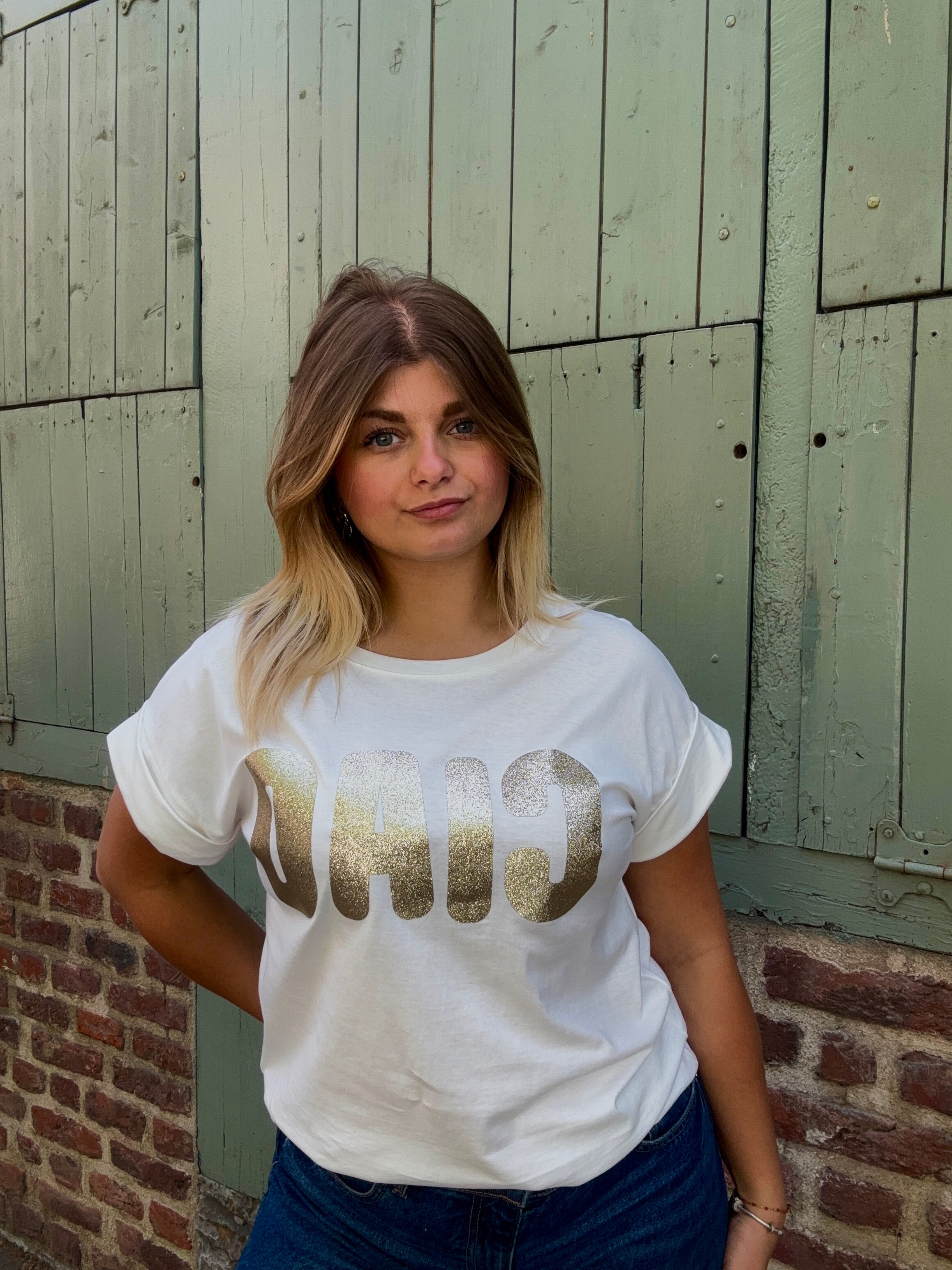 T-shirt Ciao blanc