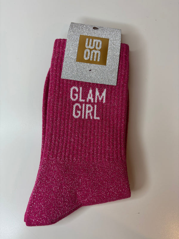 Chaussettes à paillettes fuschia - glam girl
