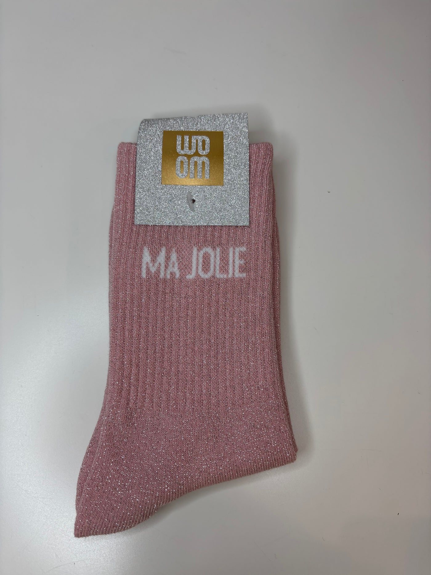 Chaussettes à paillettes MA JOLIE - rose