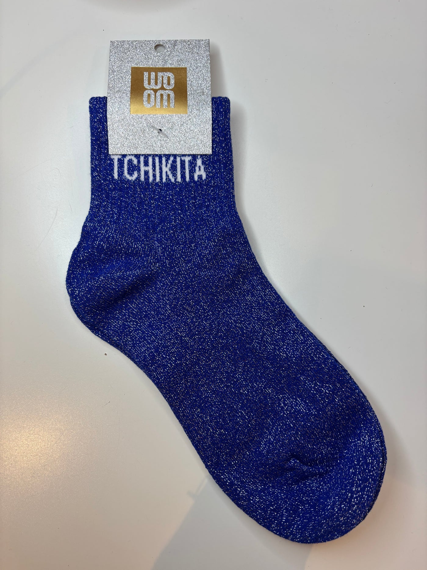 Chaussettes courtes à paillettes tchikita - bleu