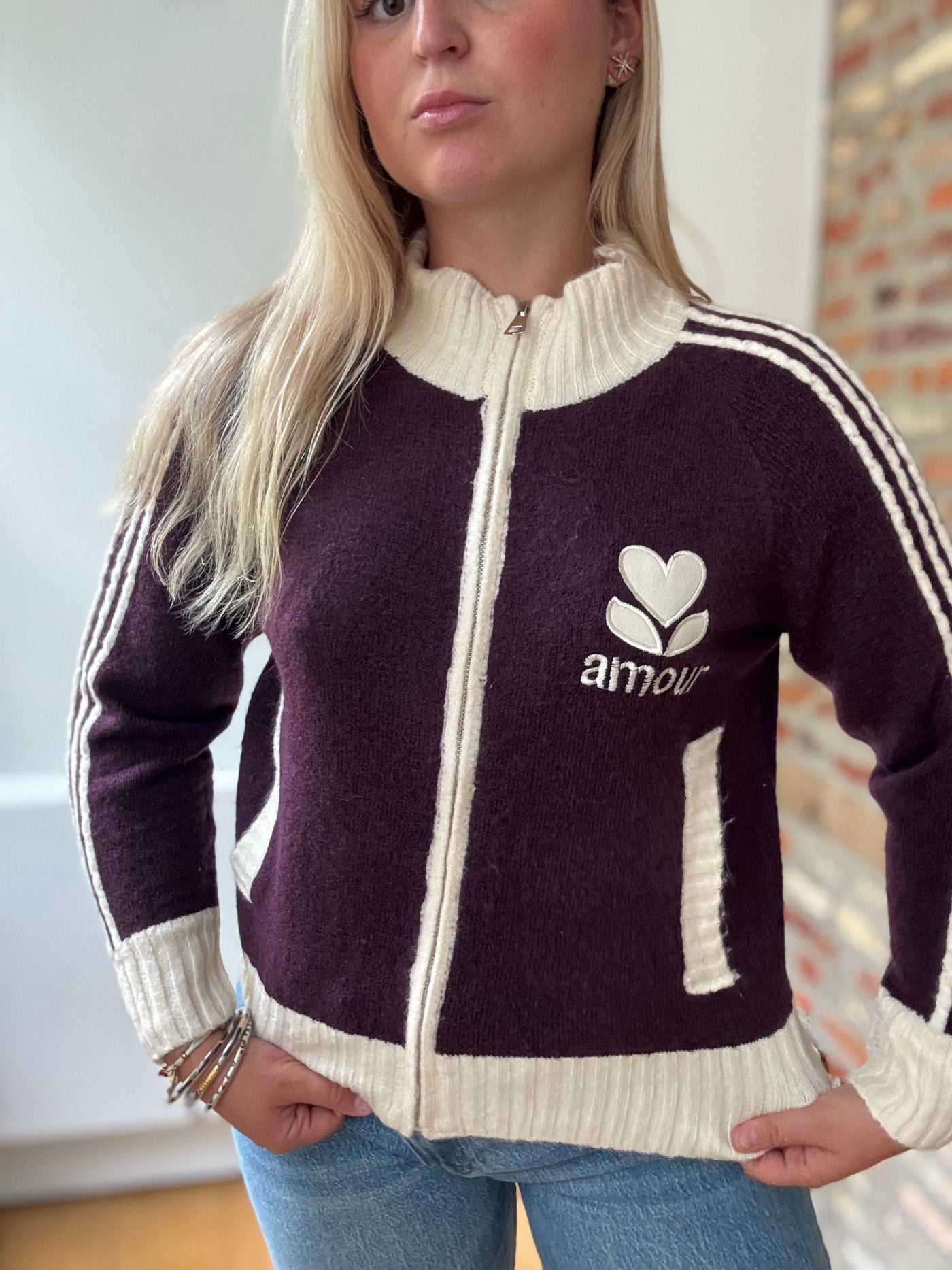 Gilet AMOUR prune