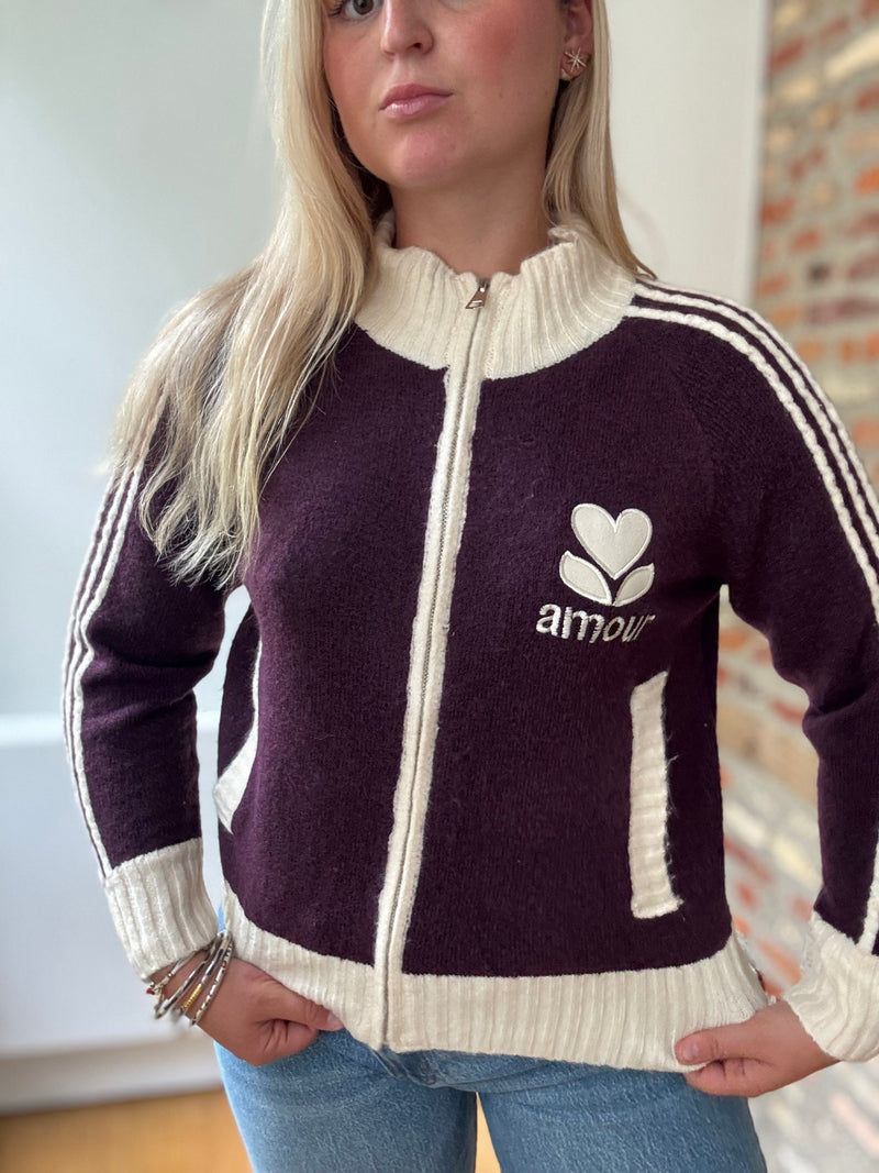 Gilet AMOUR prune