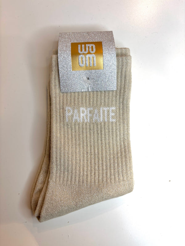 Chaussettes à paillettes parfaite - écru