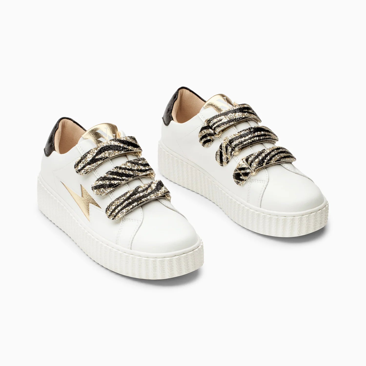 Baskets Blanches et Or Dorianne Vanessa WU