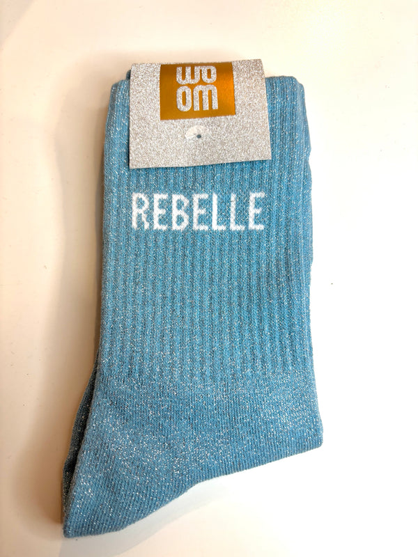 Chaussettes à paillettes rebelle - turquoise