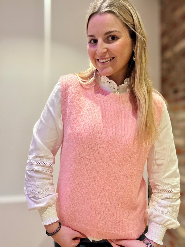 Pull rose chaleureux