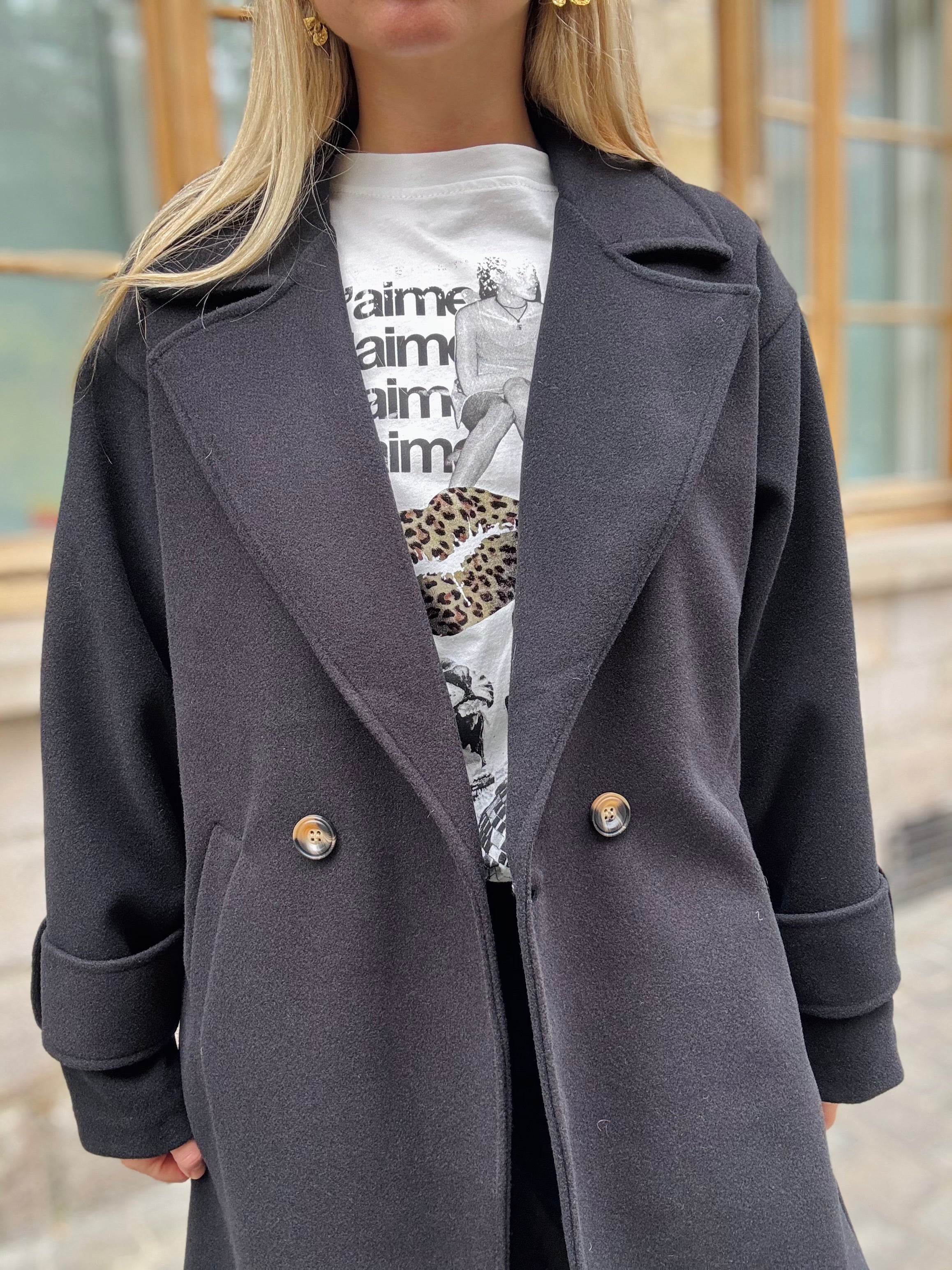 Manteau Noir Oversize