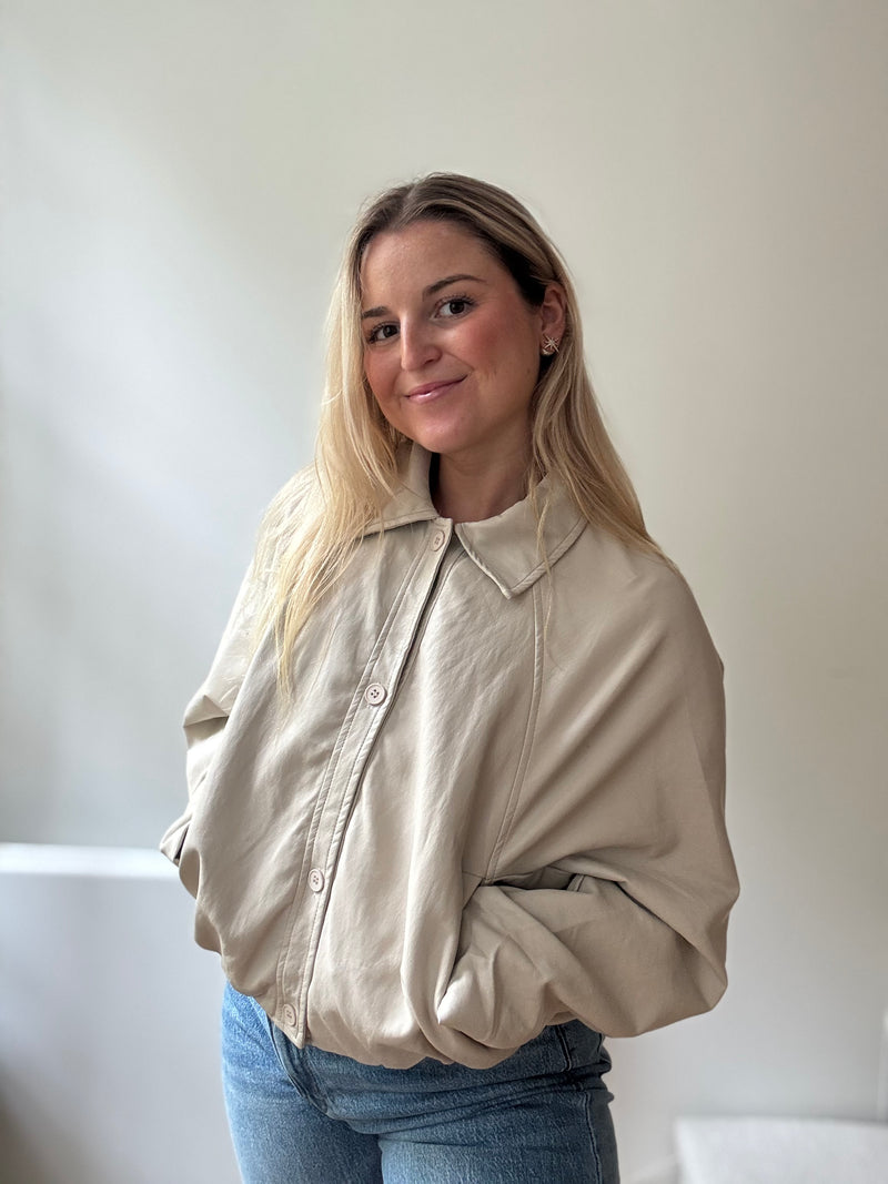 Veste simili cuir ADORÉE beige