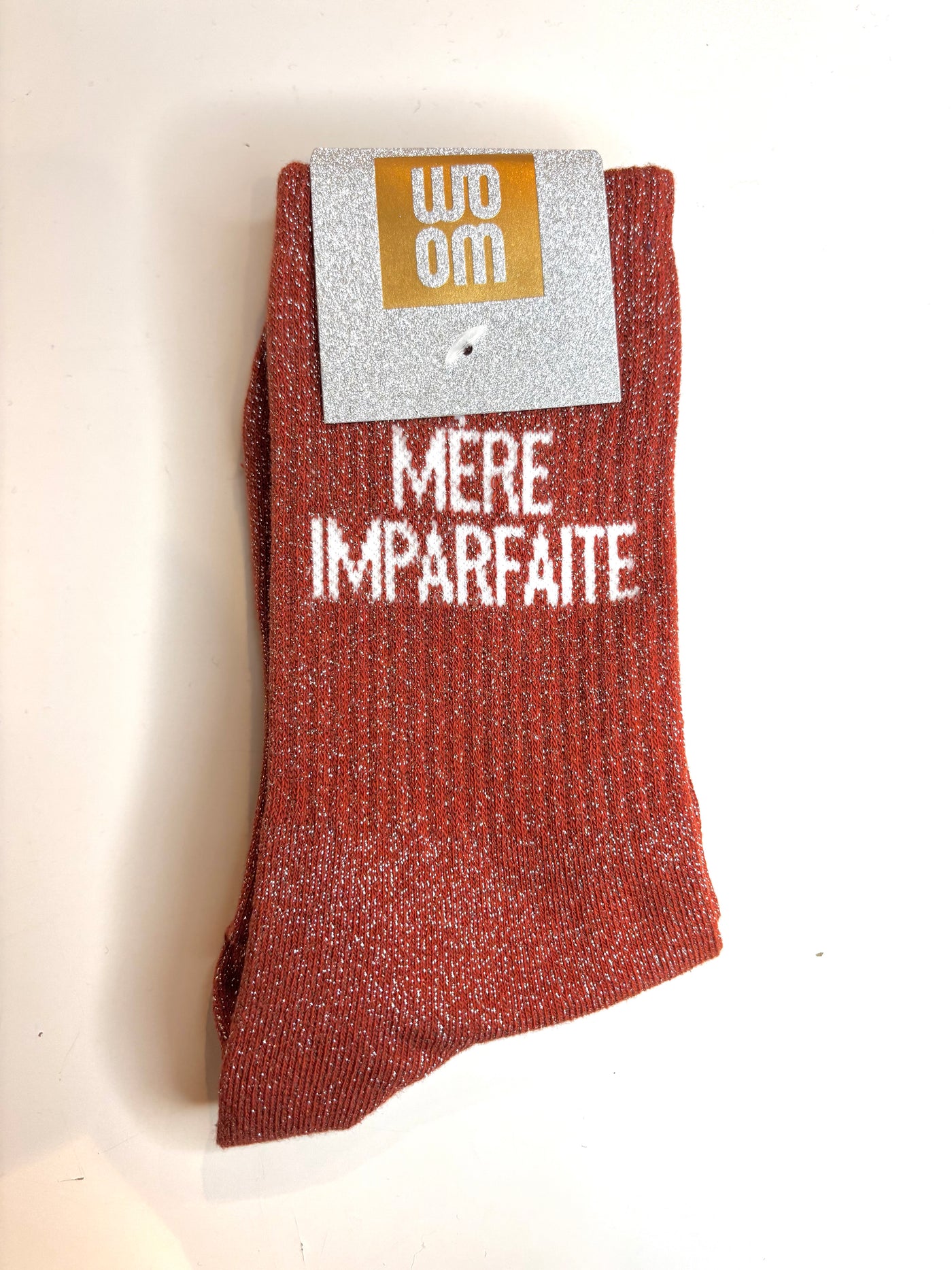 Chaussettes à paillettes mère imparfaite - orange