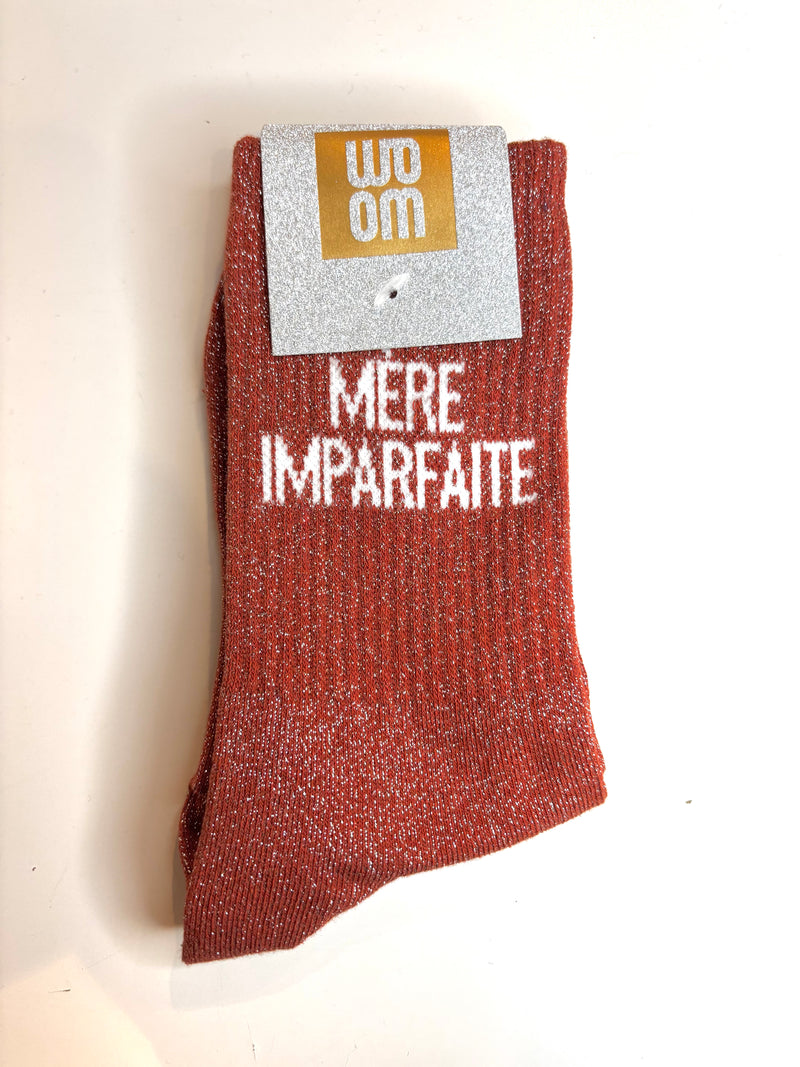 Chaussettes à paillettes mère imparfaite - orange