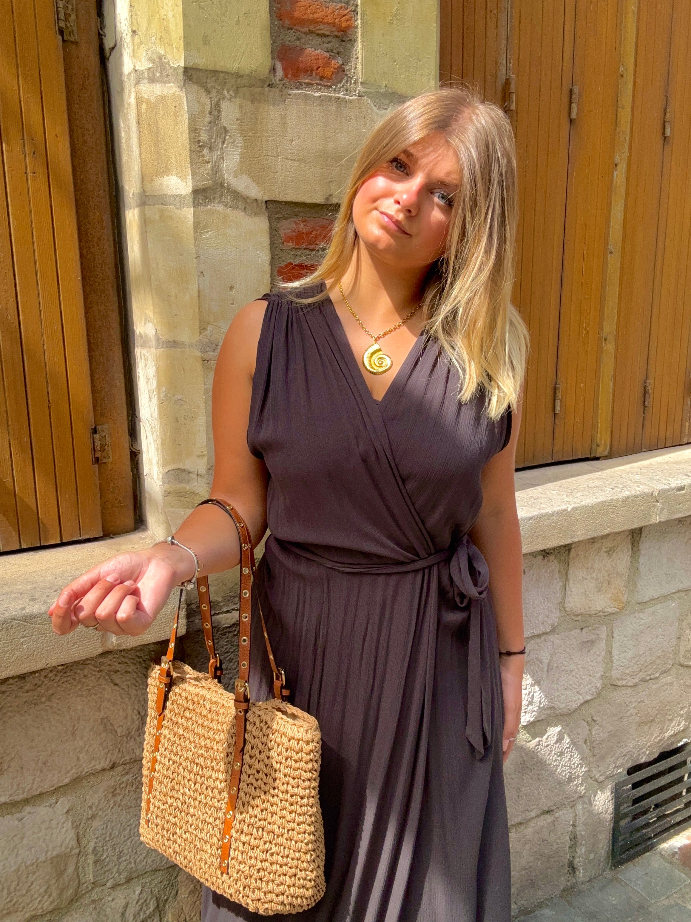 ROBE LONGUE ANTHRACITE REGIS