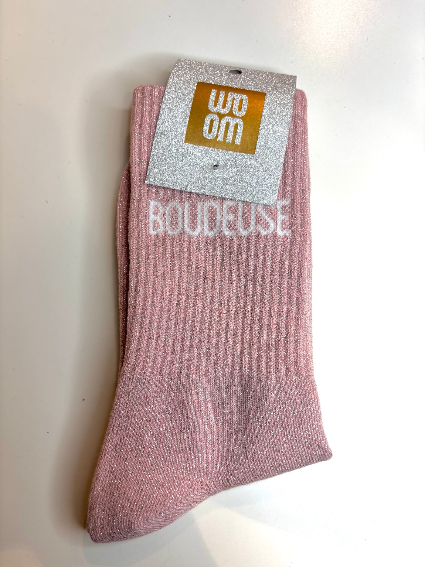 Chaussettes à paillettes boudeuse - rose