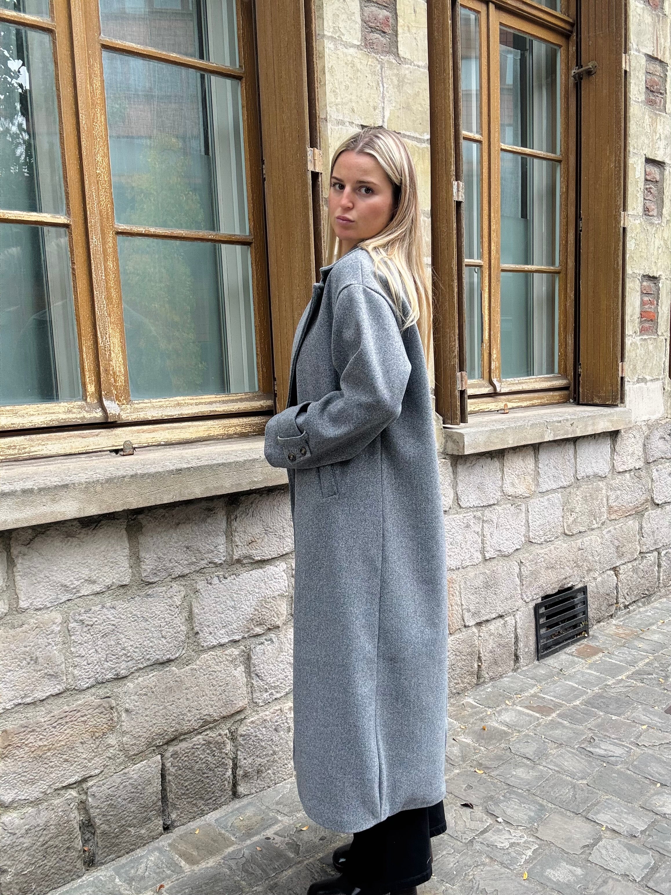 Manteau Gris Oversize
