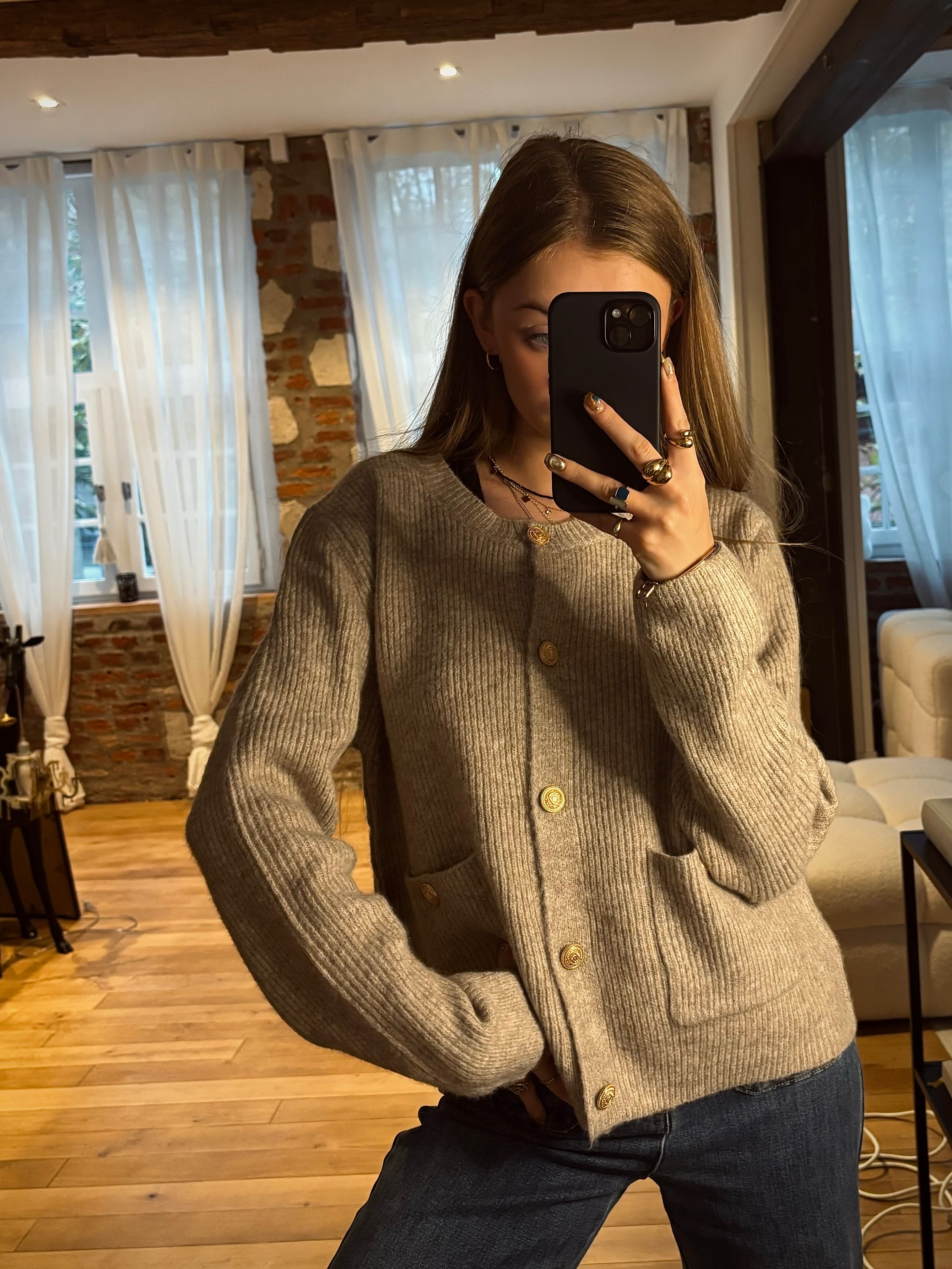 CARDIGAN JEANNE TAUPE