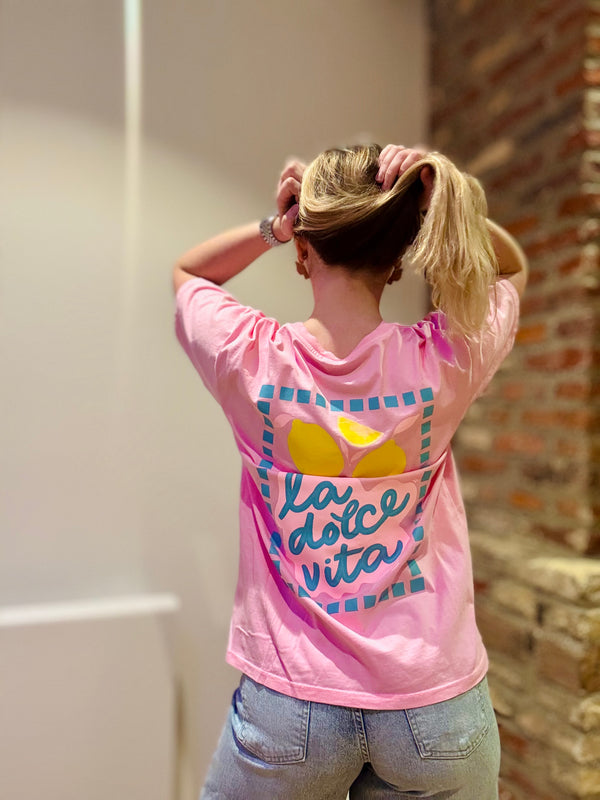 T-shirt rose Dolce vita