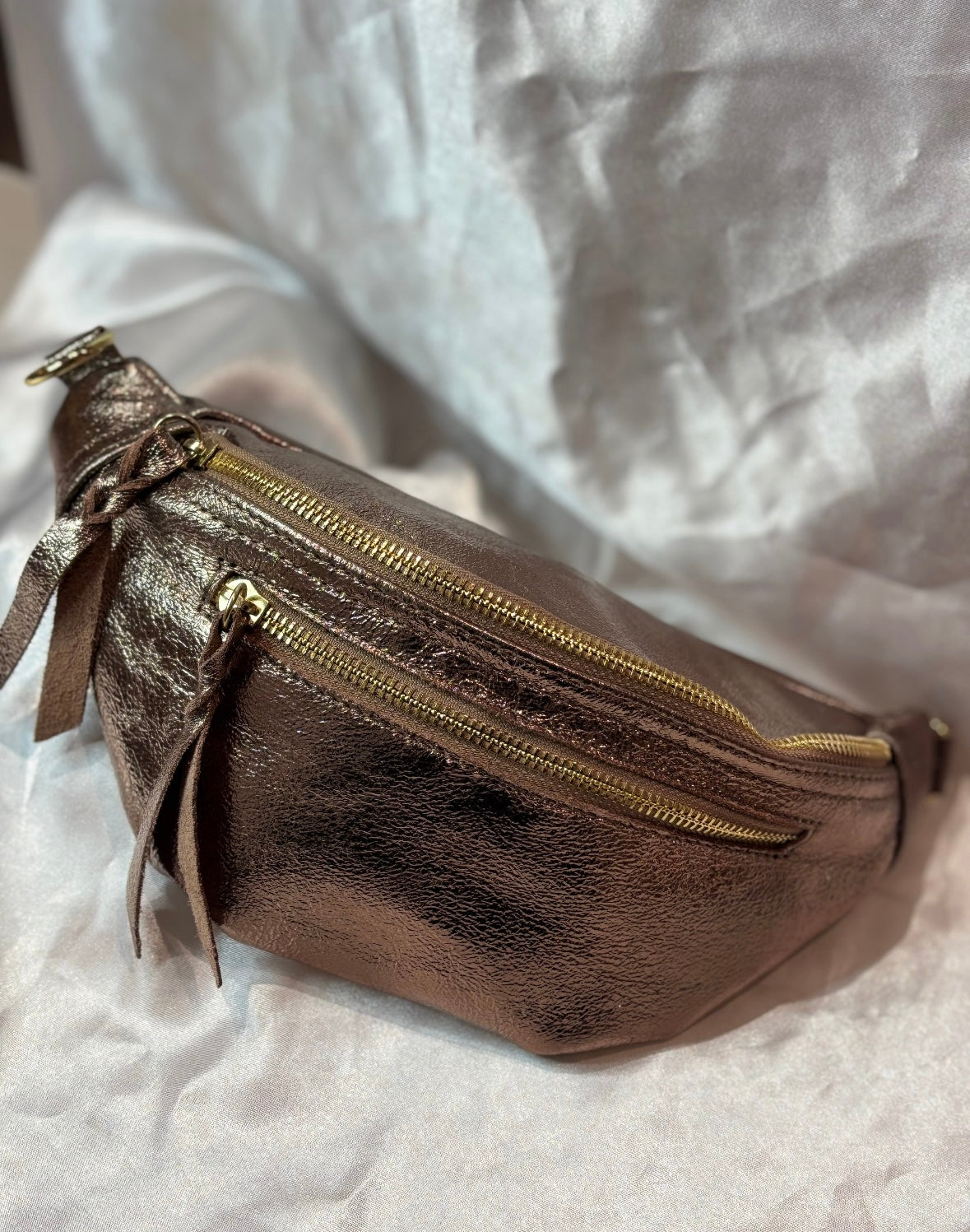 Sac banane bronze irisé
