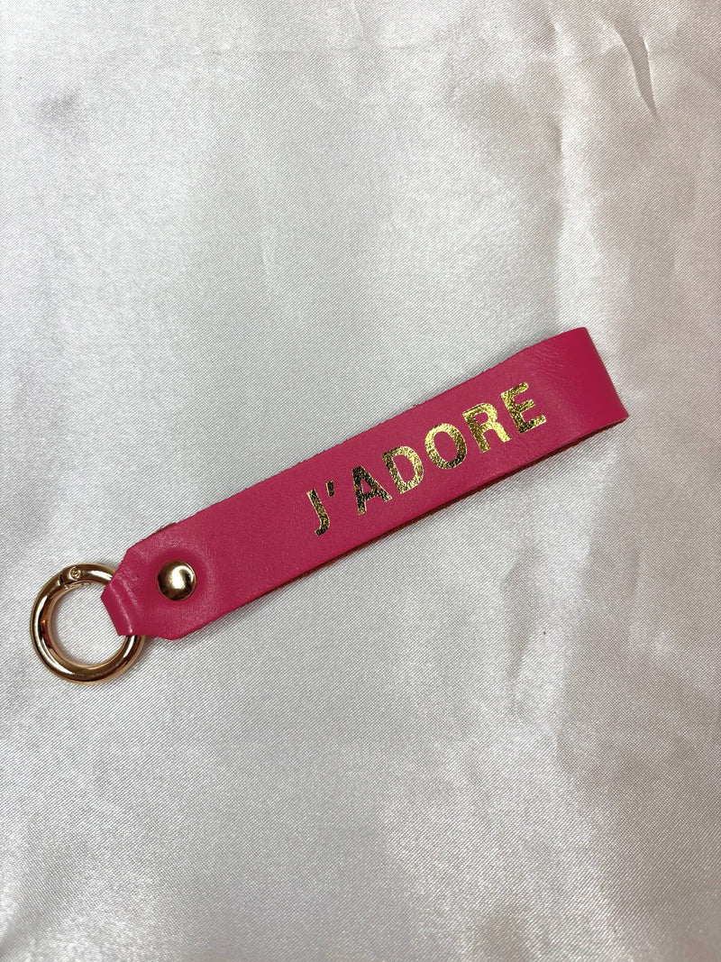 Porte clé j’adore fuschia
