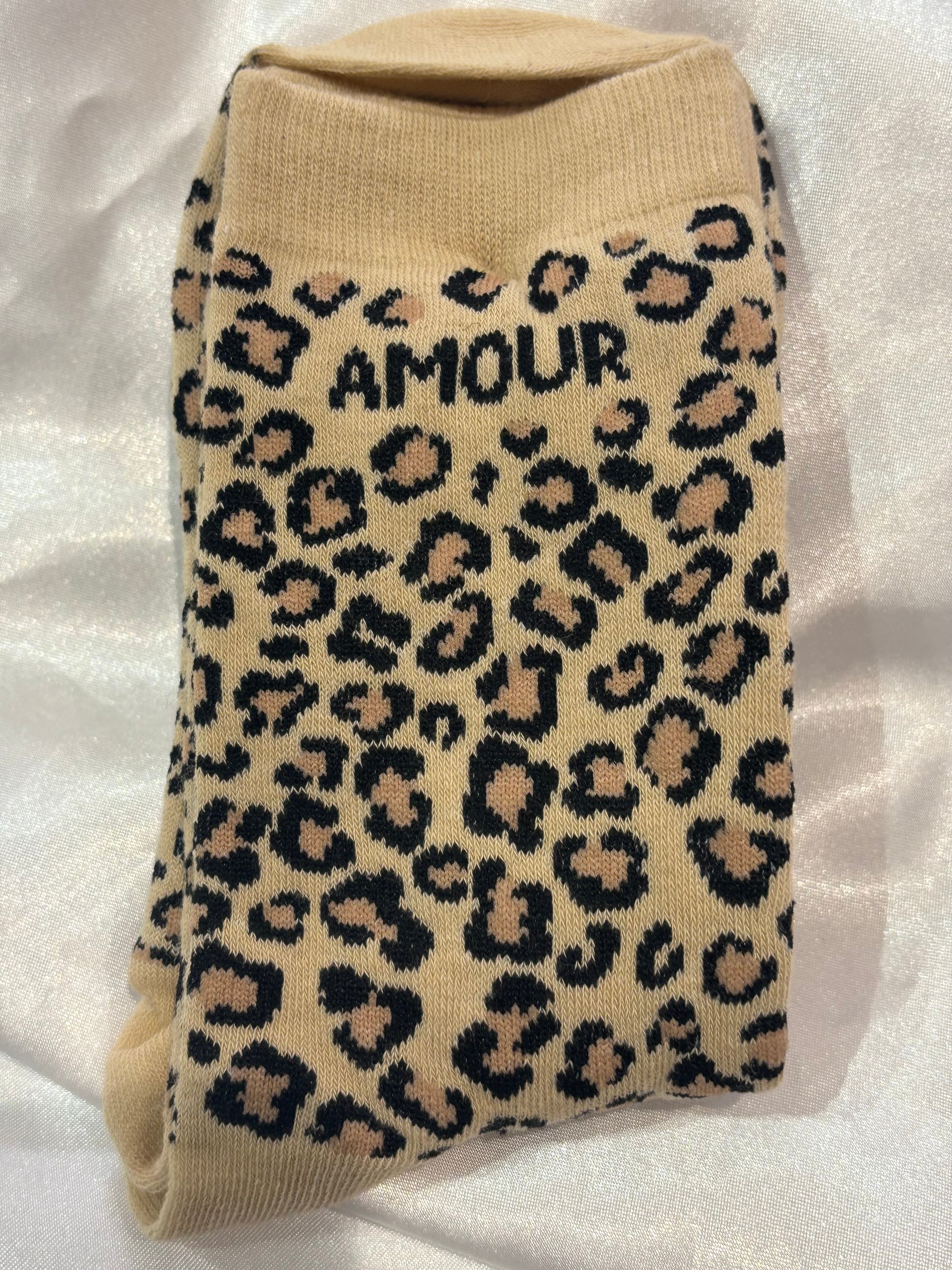 Chaussettes léopard AMOUR