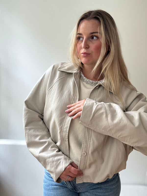 Veste simili cuir ADORÉE beige