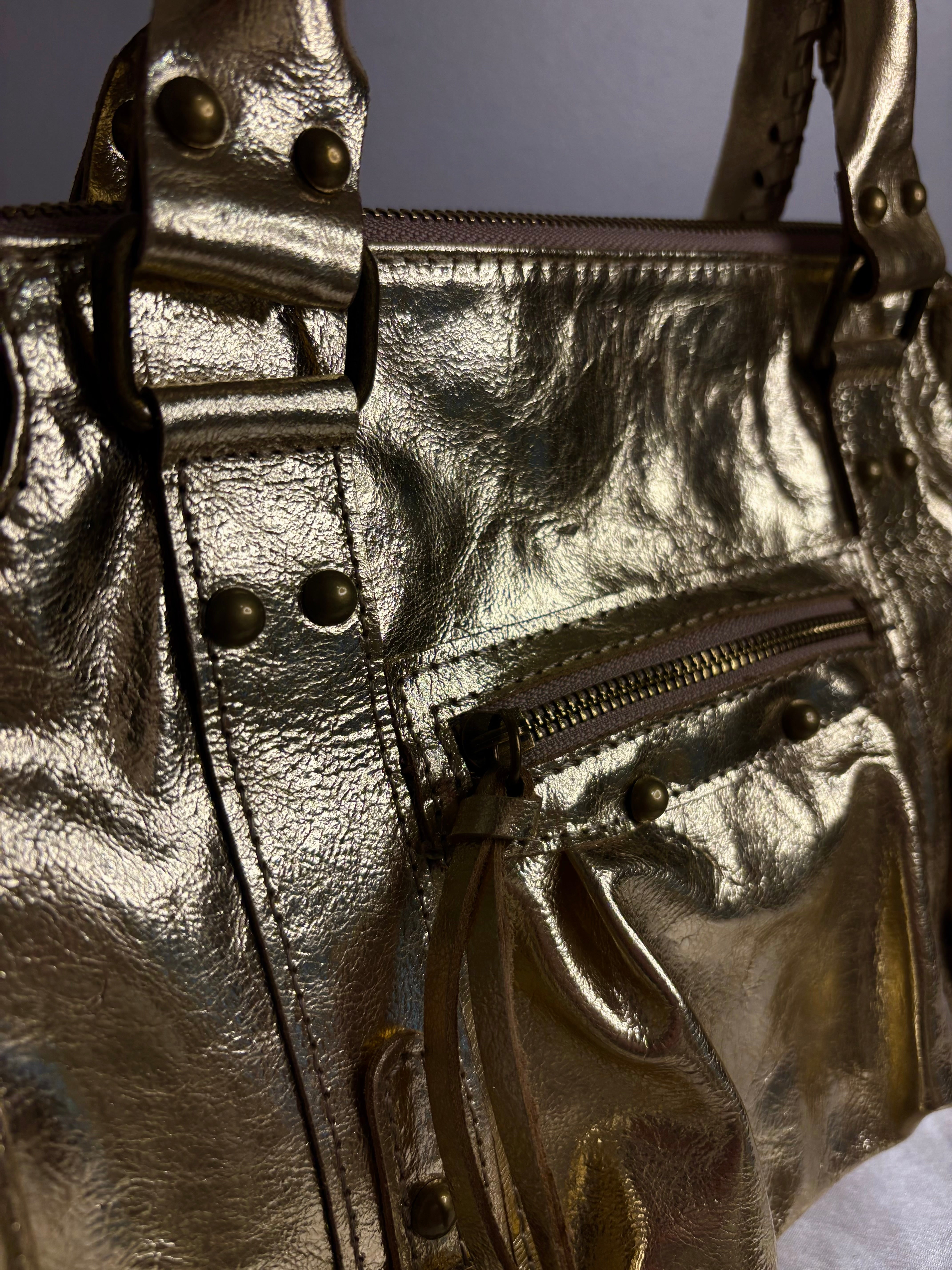 Sac frange doré irisé