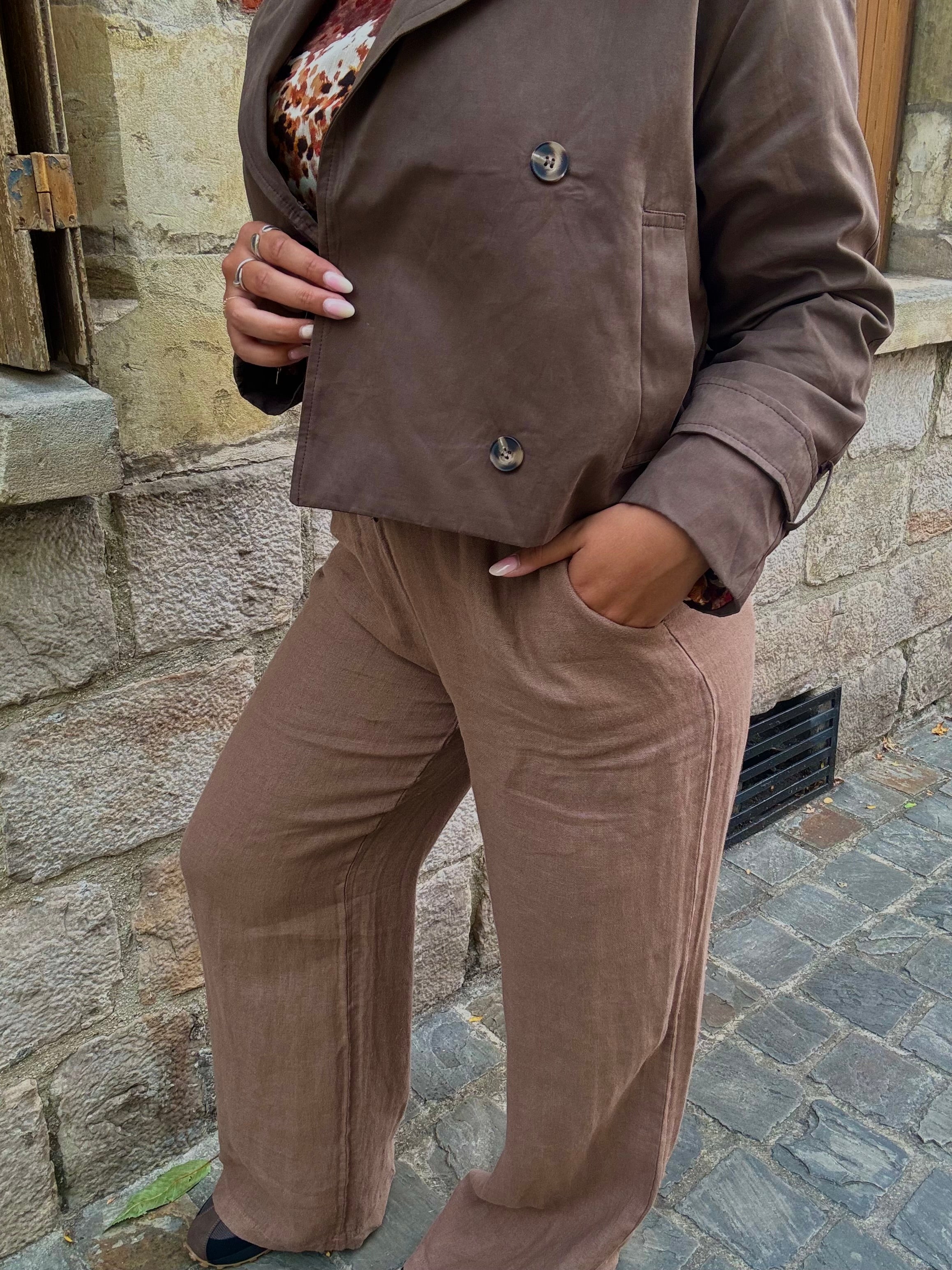 Pantalon marron doux