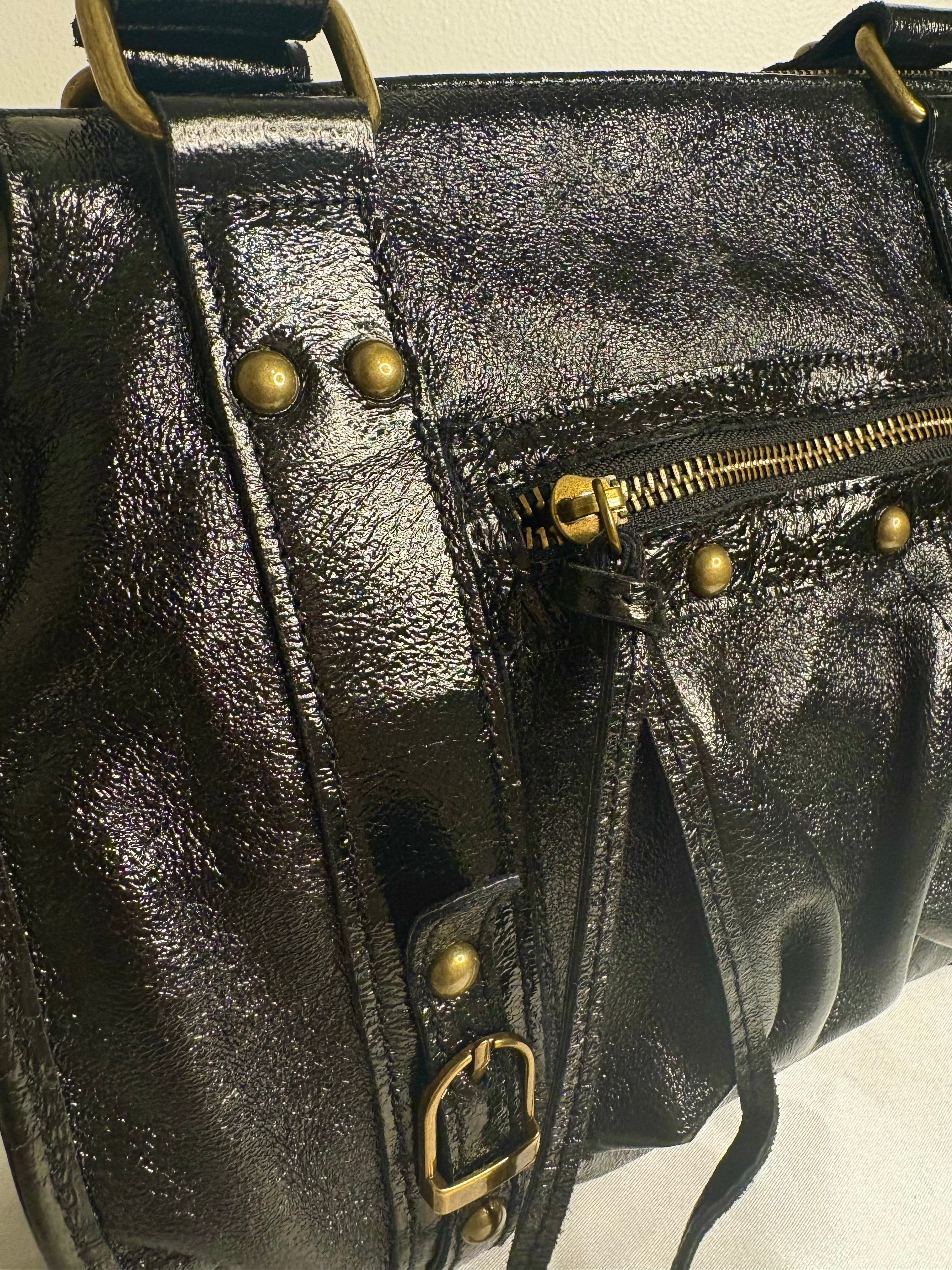 Sac frange noir irisé