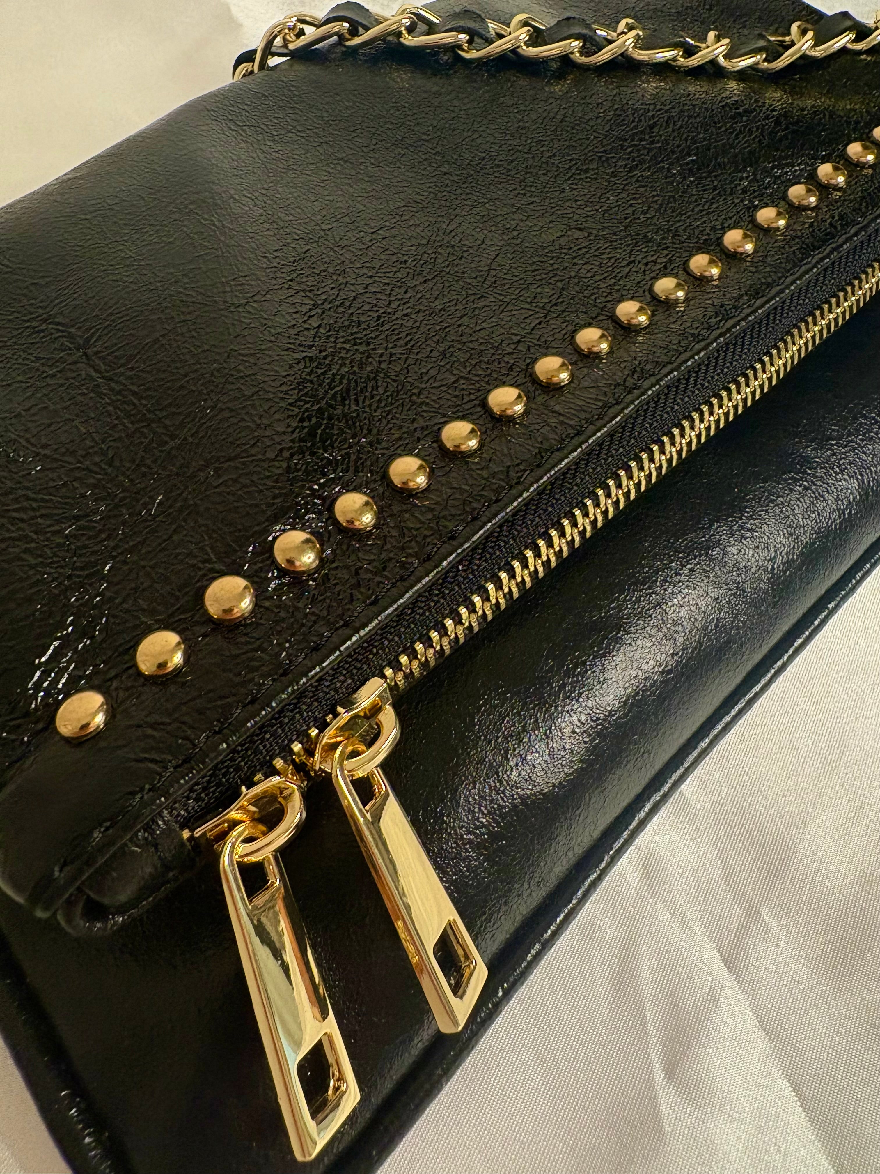 Sac pochette noir irisé