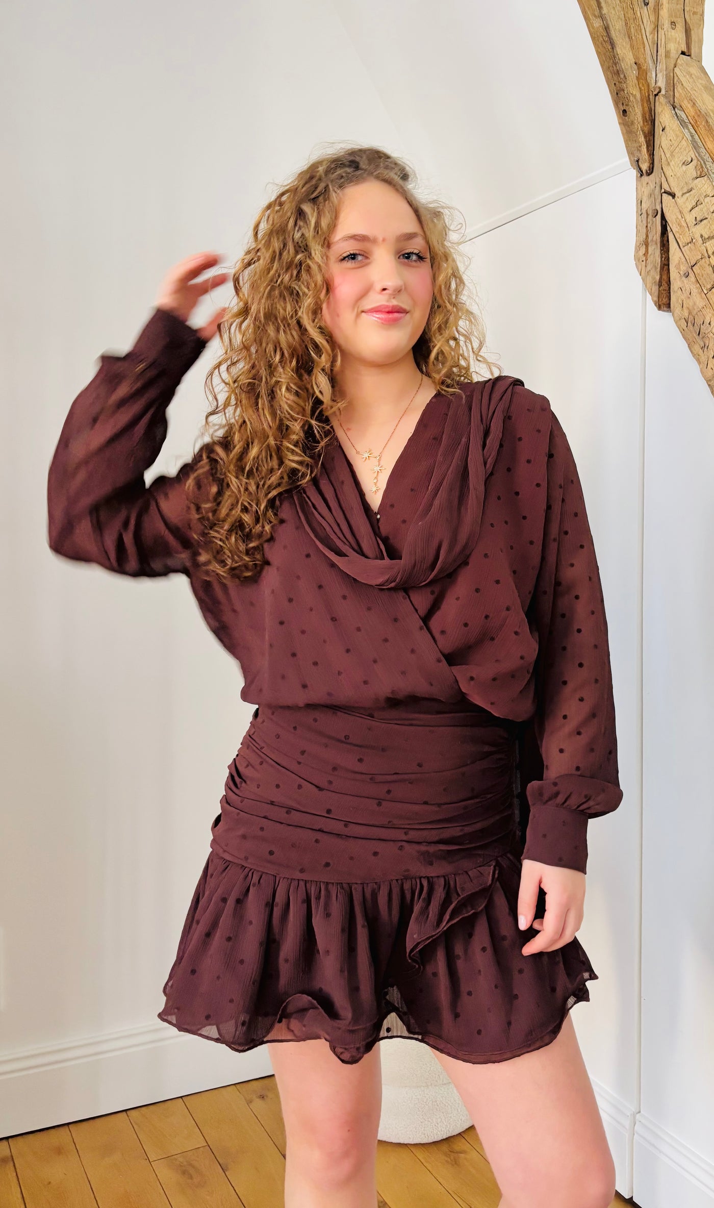 Robe chocolat Élégante