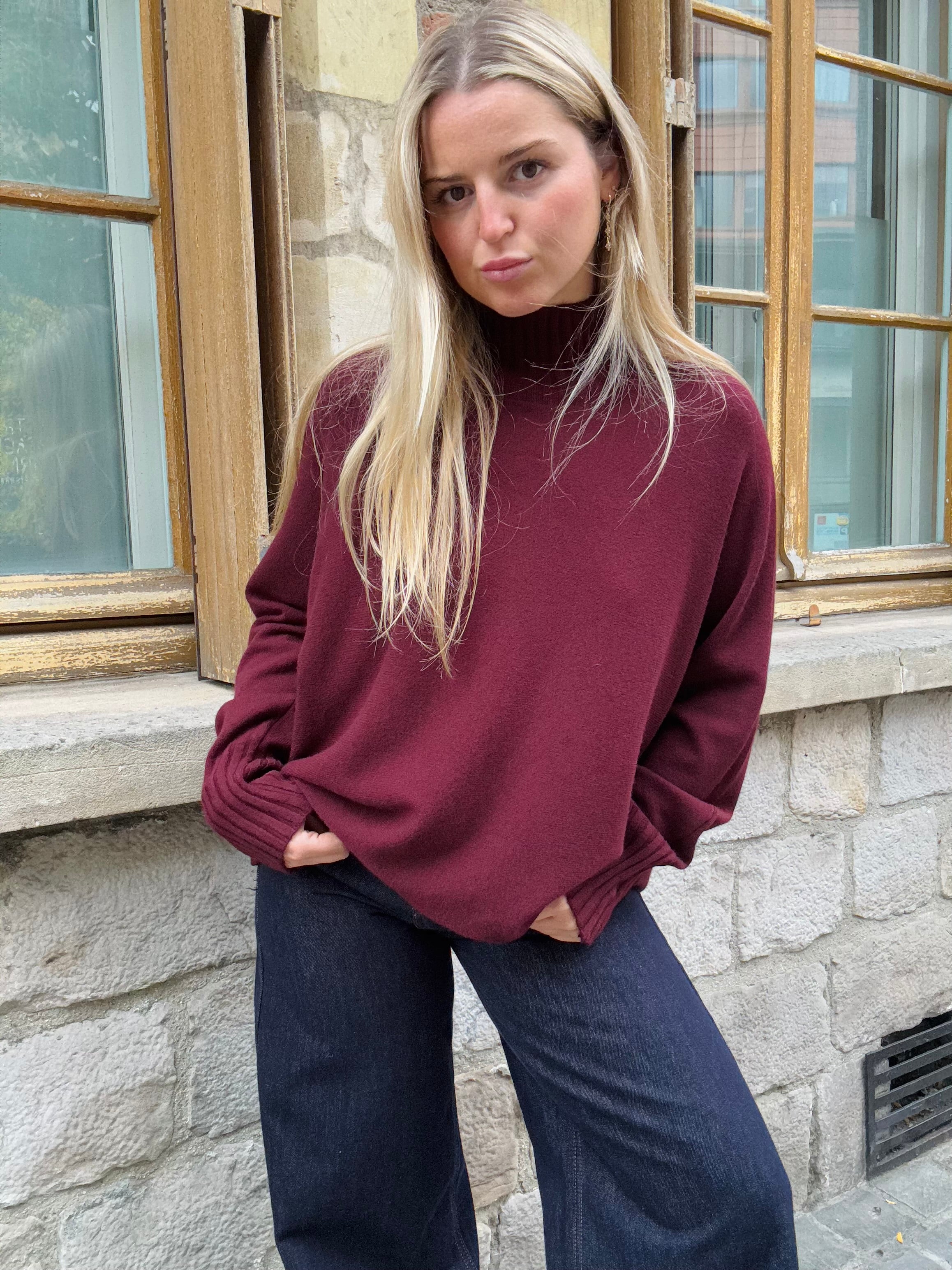 Pull Bordeaux Doux