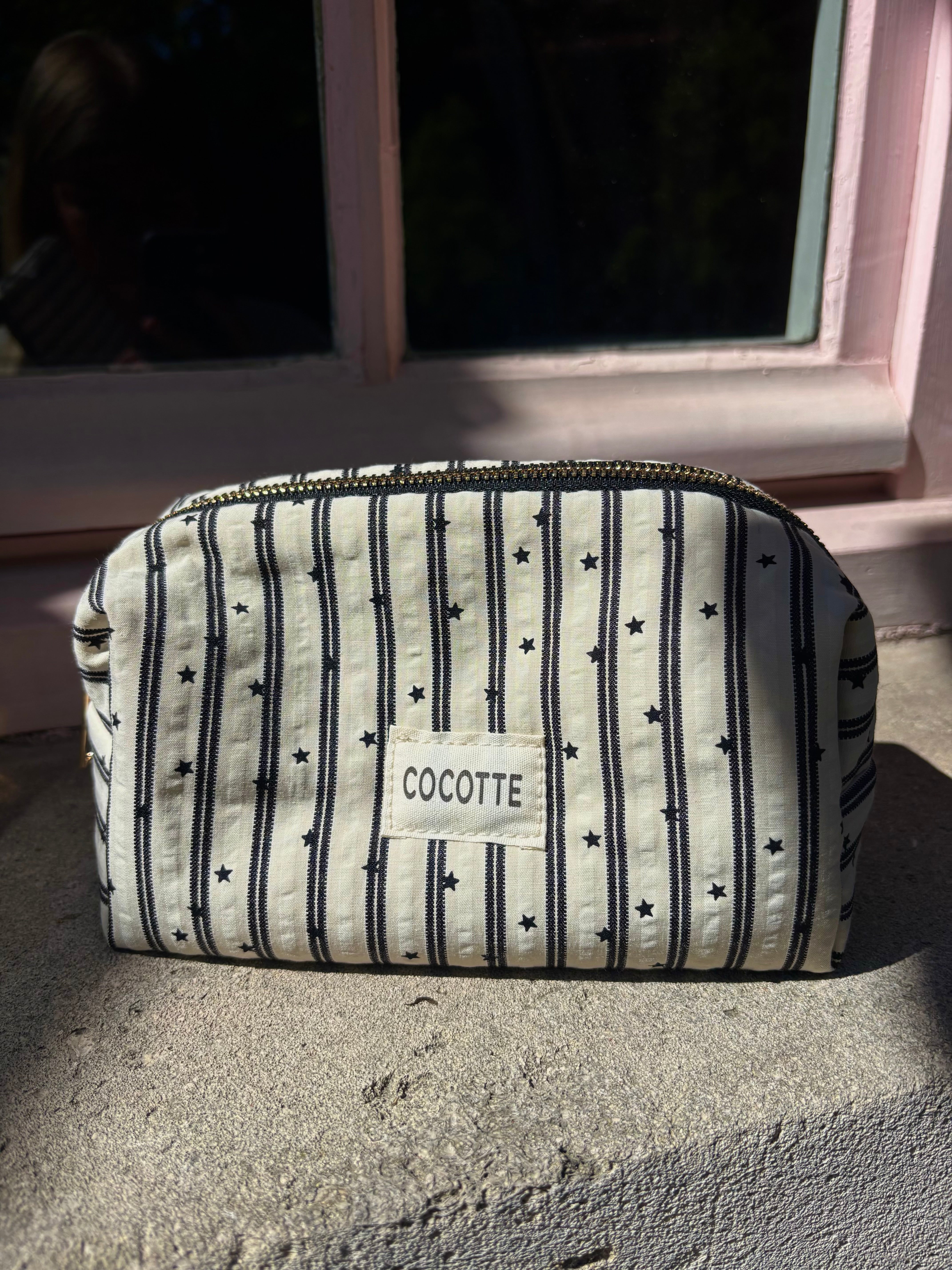 Trousse de toilette fleurie rayer avec des étoiles
