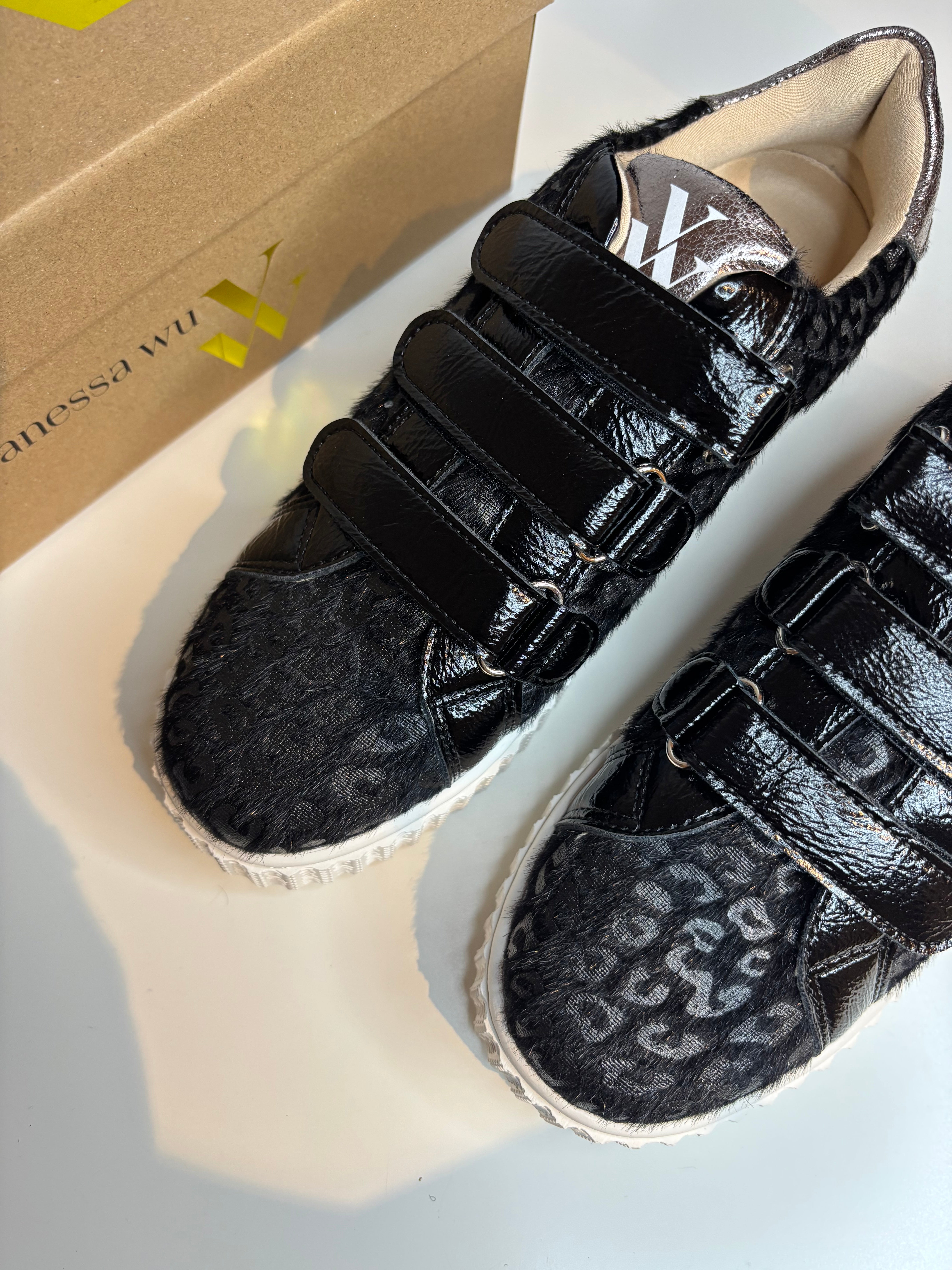 Baskets noires léopard ALIA Vanessa Wu