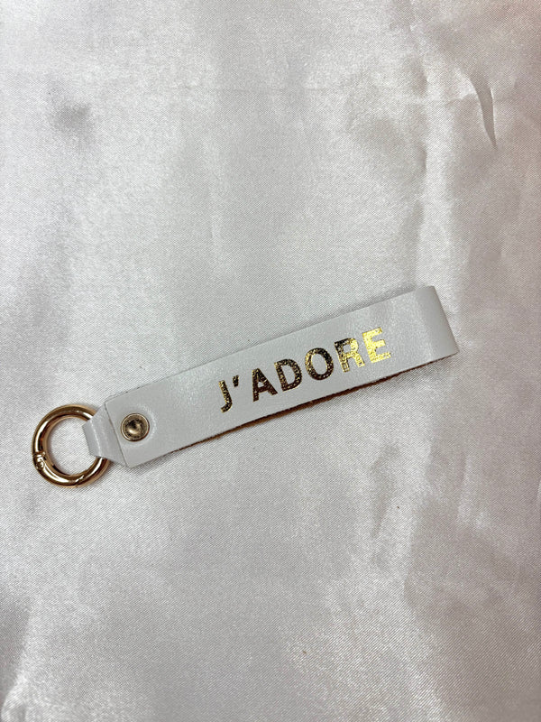 Porte clé j’adore blanc