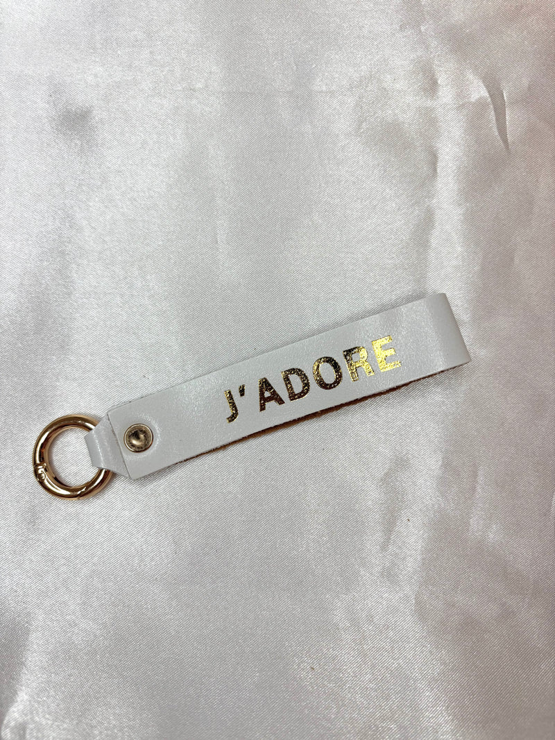 Porte clé j’adore blanc