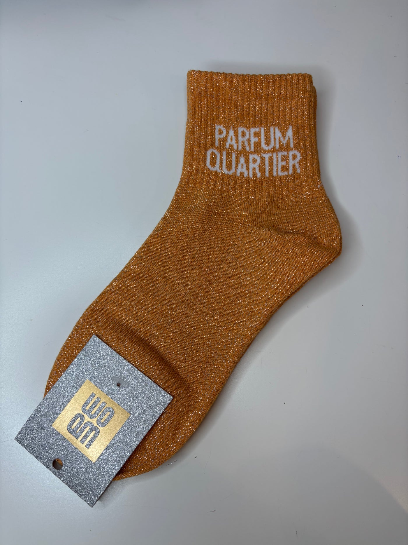 Chaussettes courtes à paillettes PARFUM QUARTIER - orange