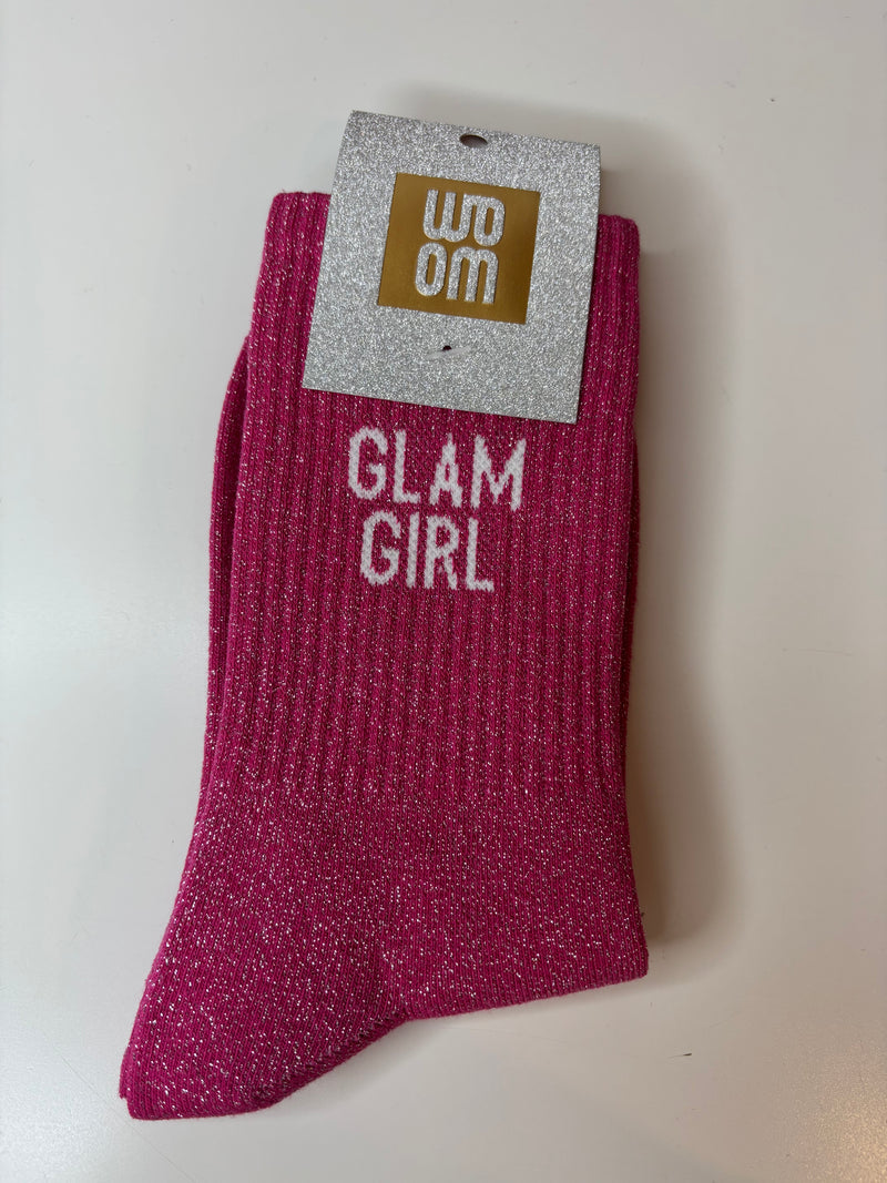 Chaussettes à paillettes fuschia - glam girl