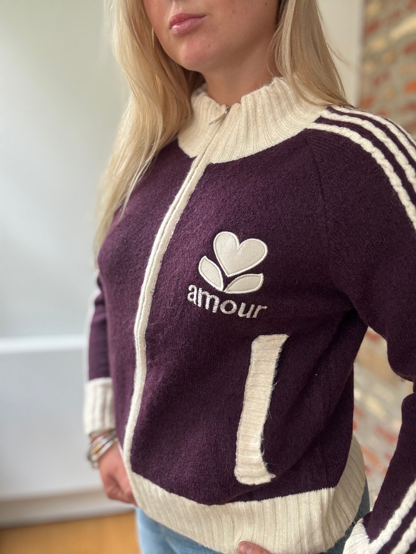Gilet AMOUR prune