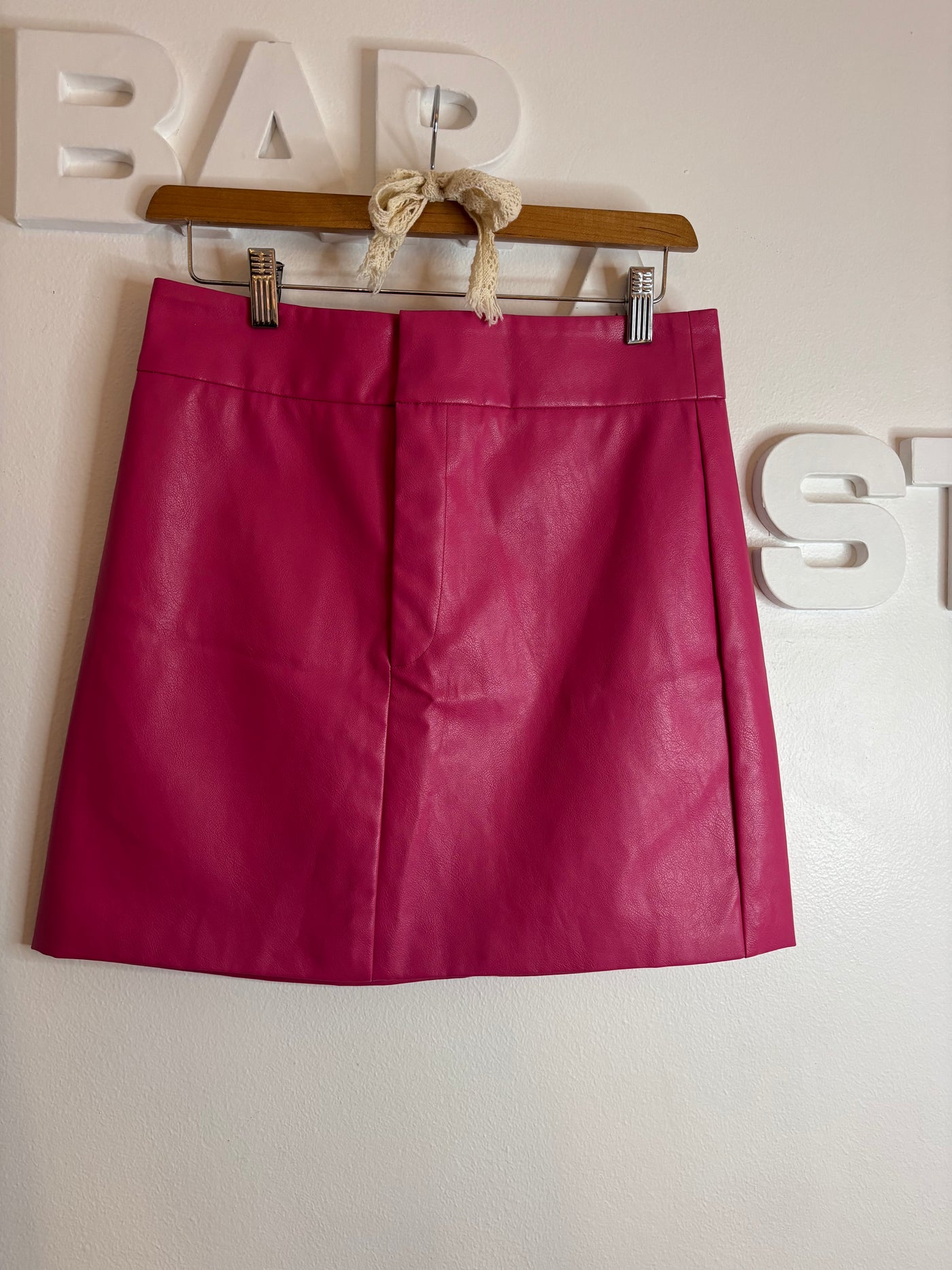Jupe similicuir fuschia