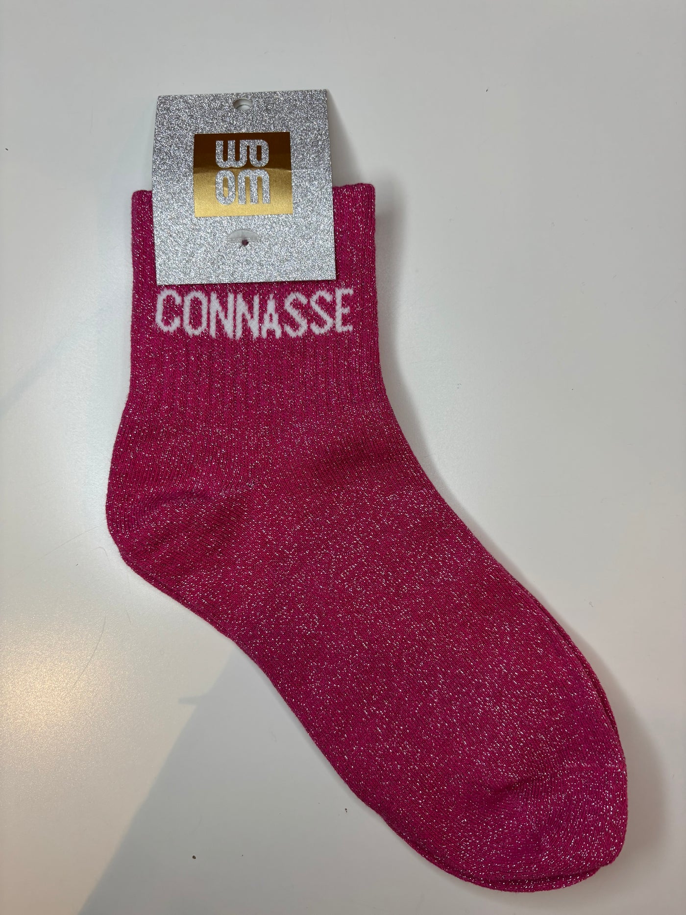 Chaussettes courtes à paillettes connasse - fuschia