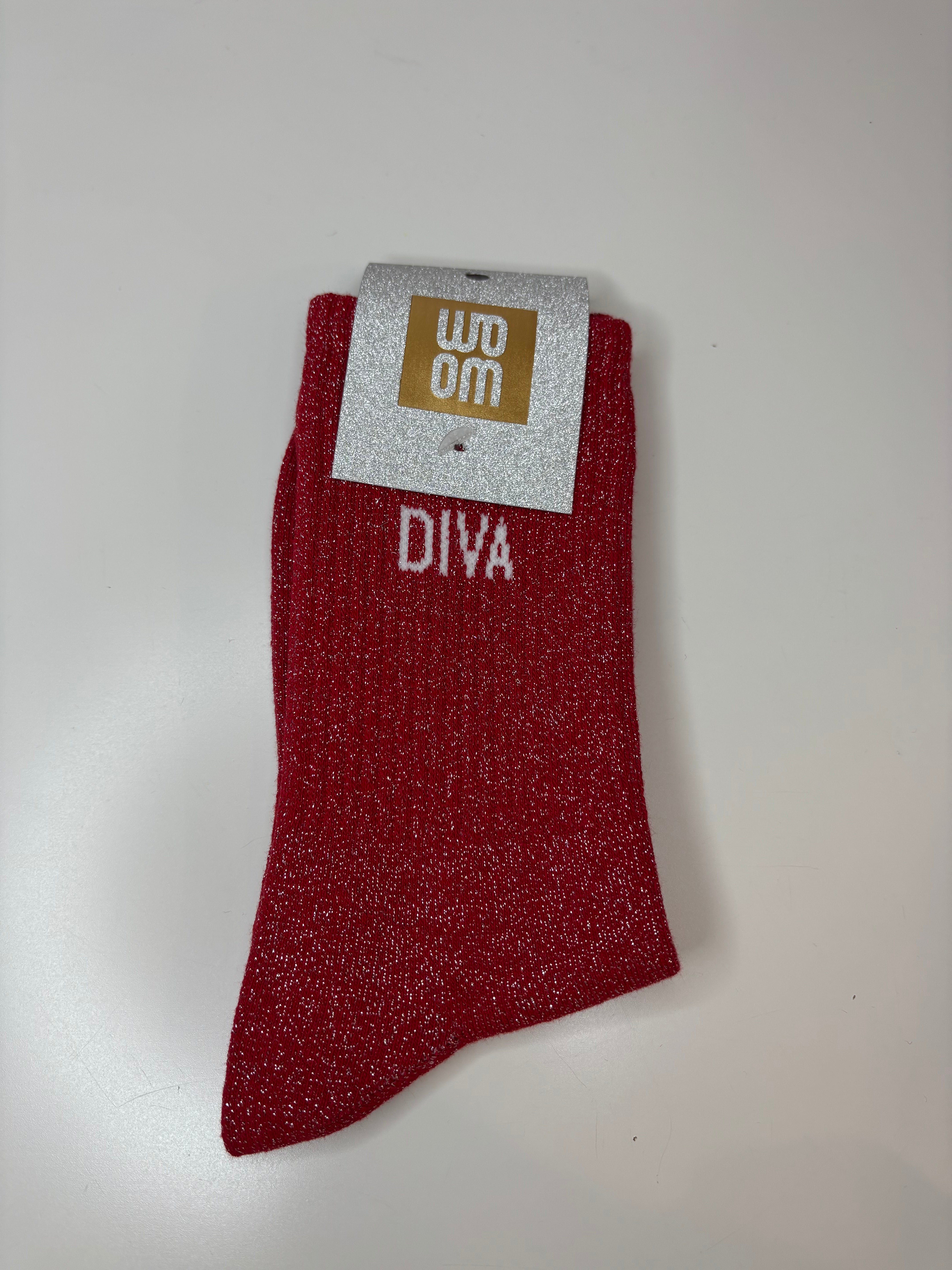 Chaussettes à paillettes DIVA - rouge