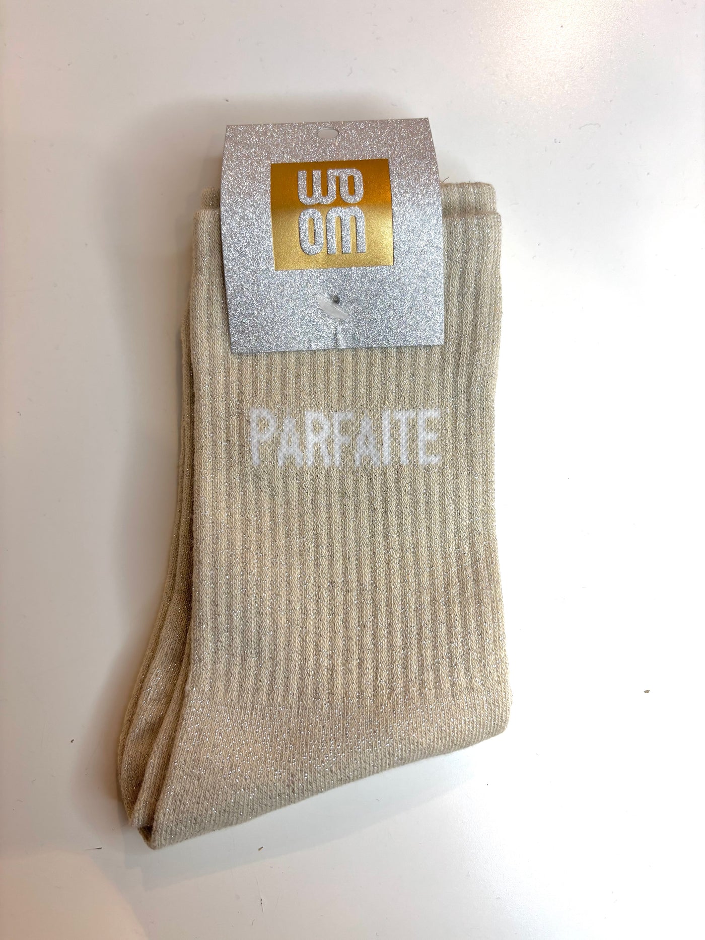 Chaussettes à paillettes parfaite - écru