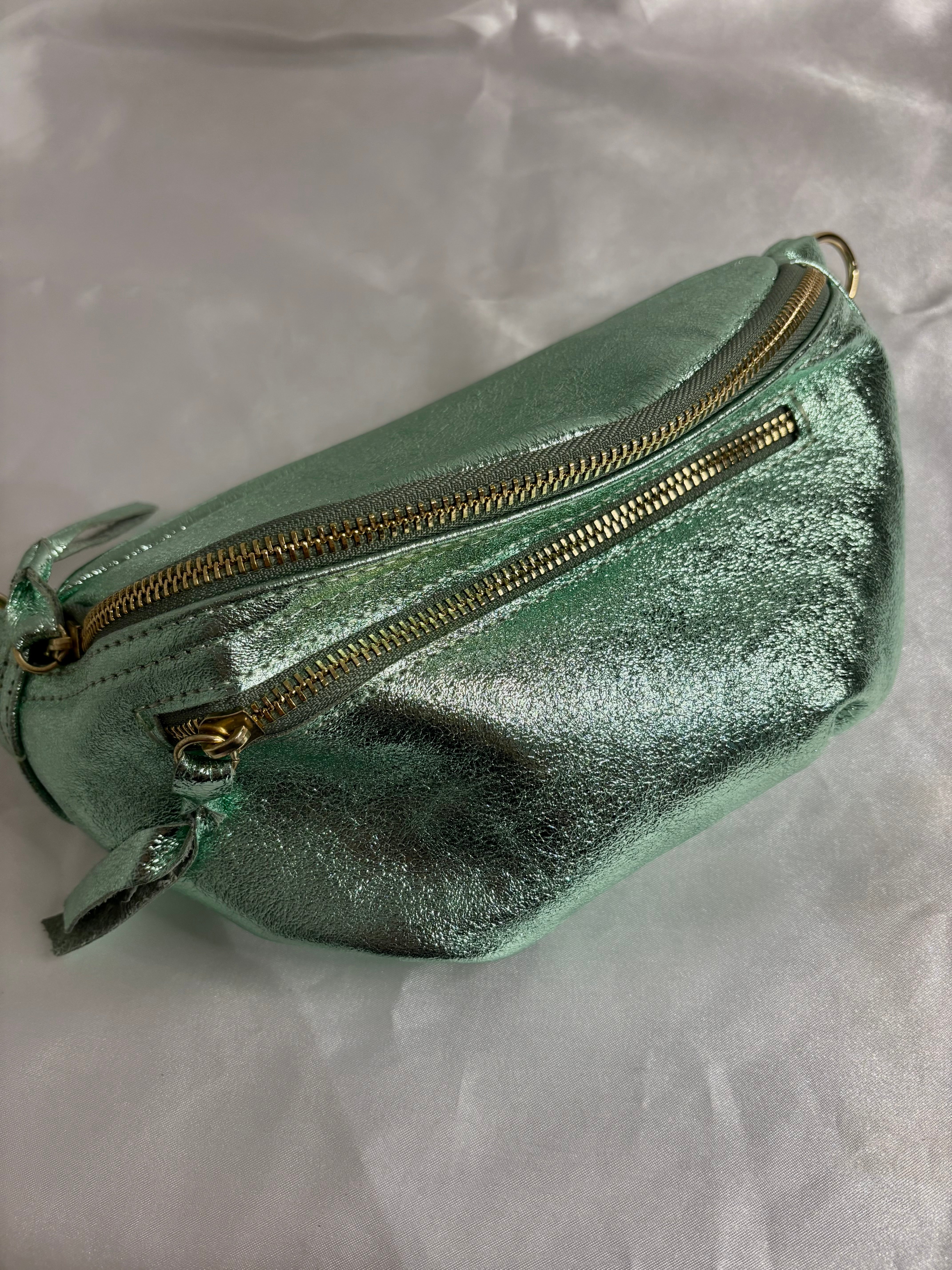 Sac banane vert irisé