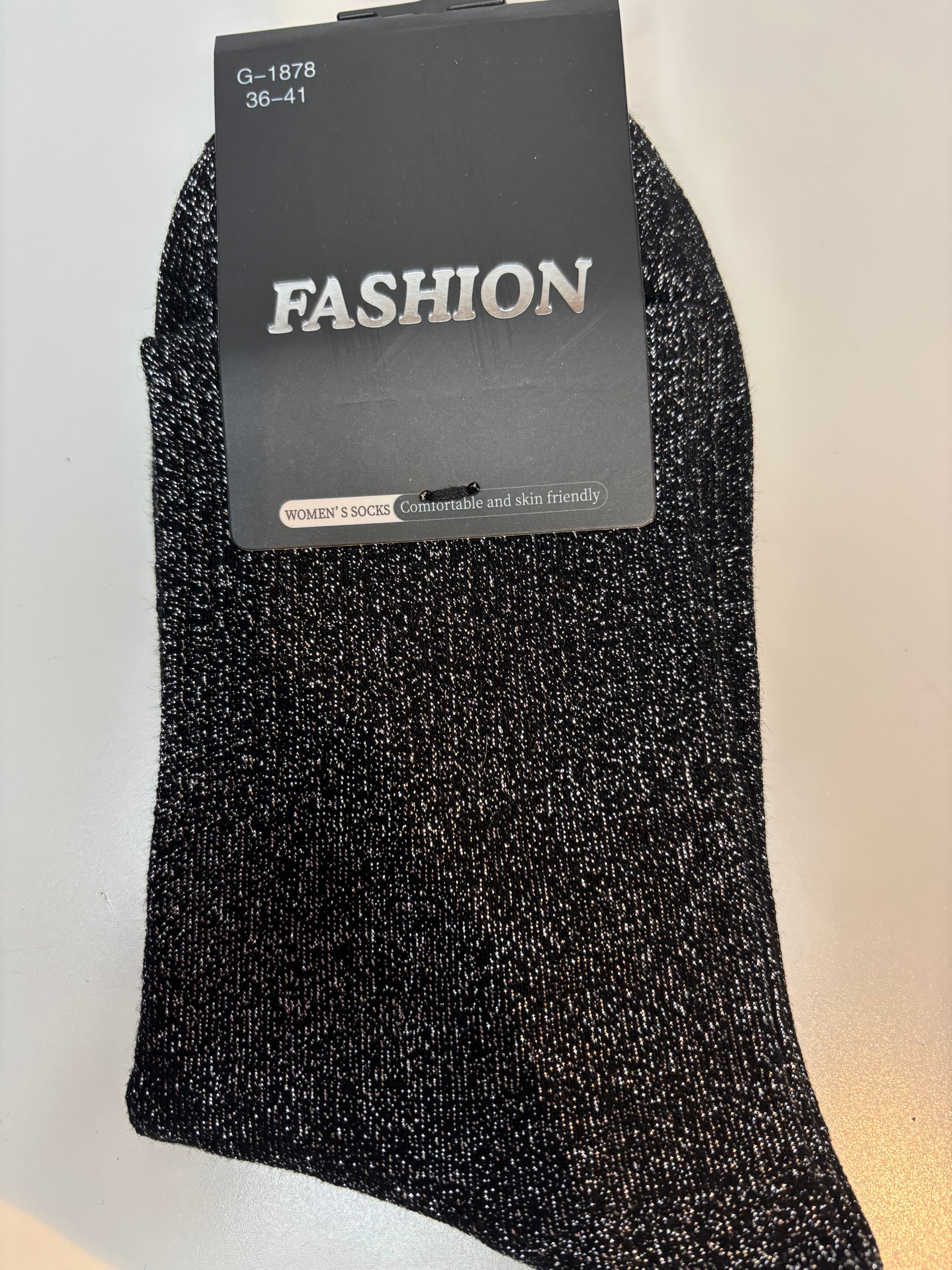 Chaussettes à paillettes noires