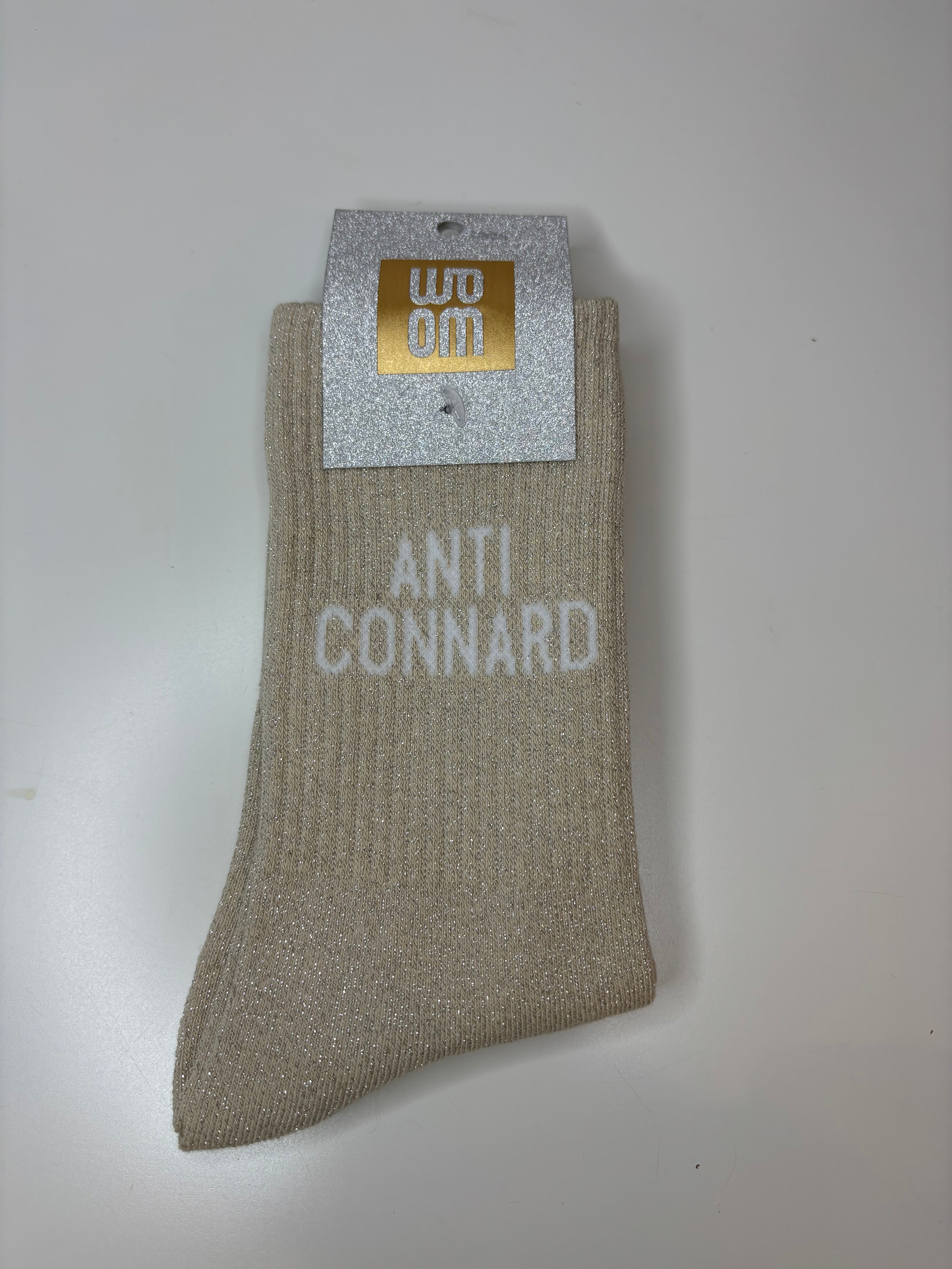 Chaussettes à paillettes ANTI CONNARD - beige
