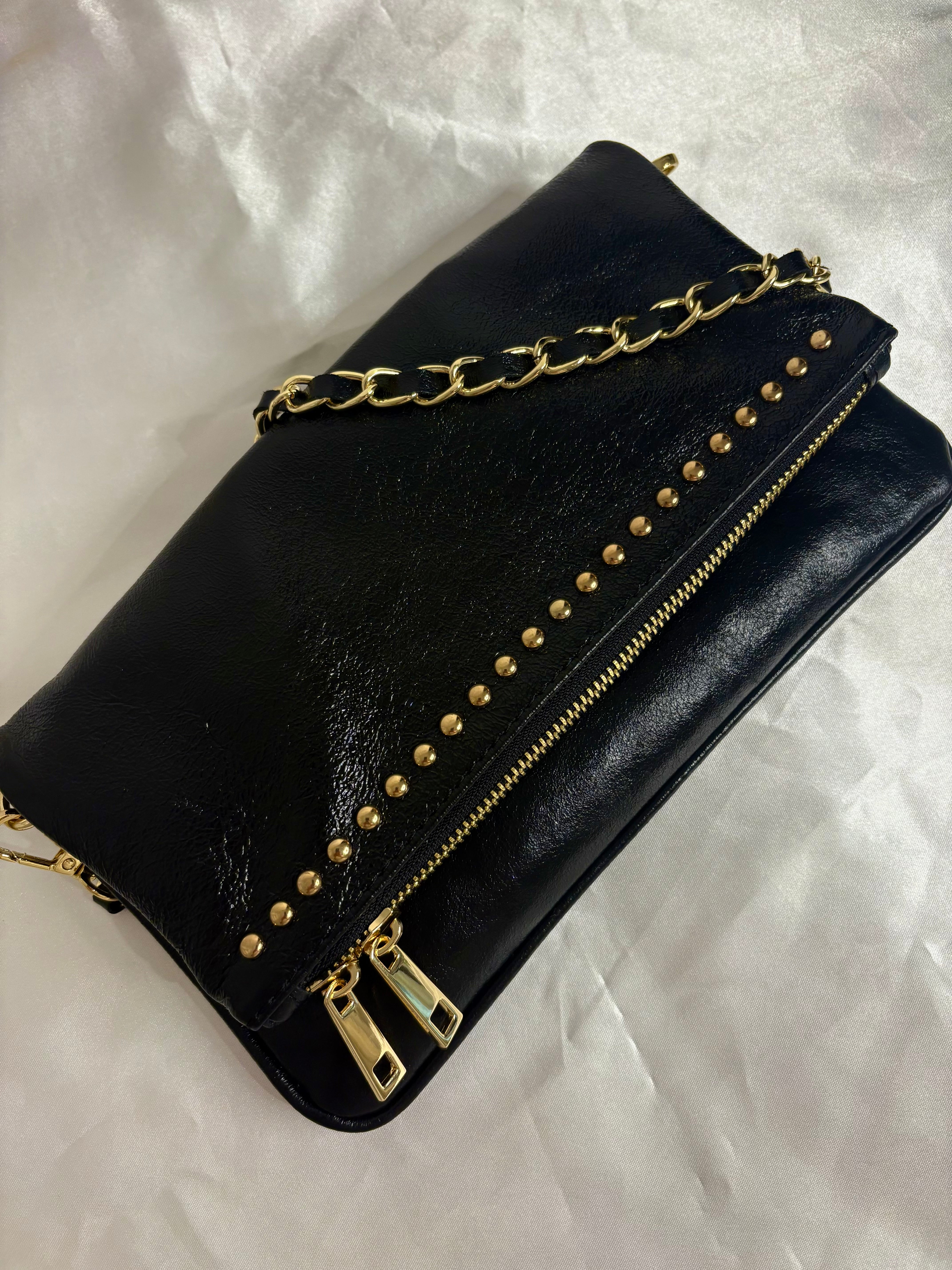 Sac pochette noir irisé
