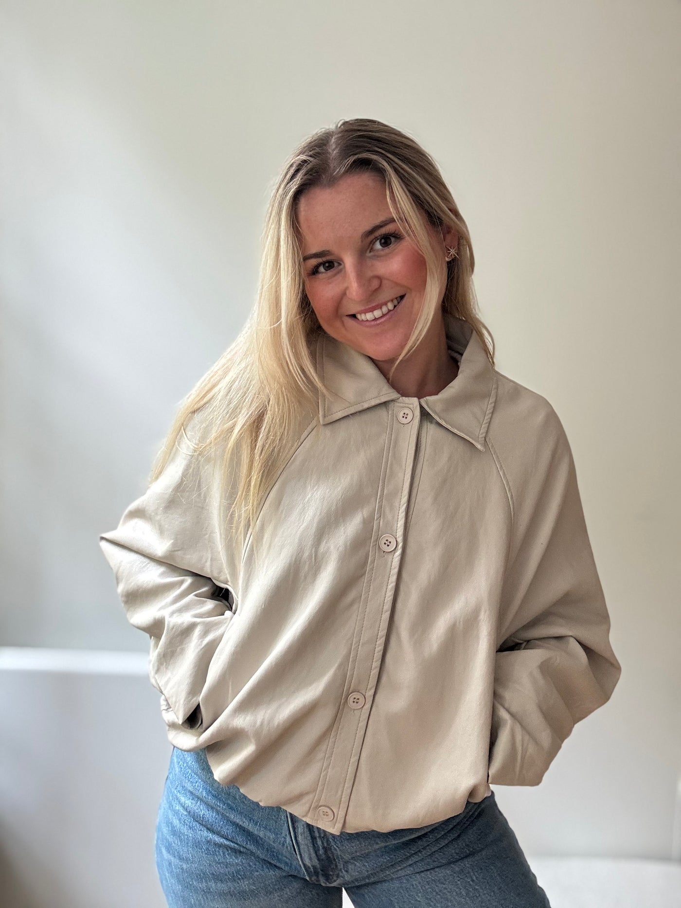 Veste simili cuir ADORÉE beige