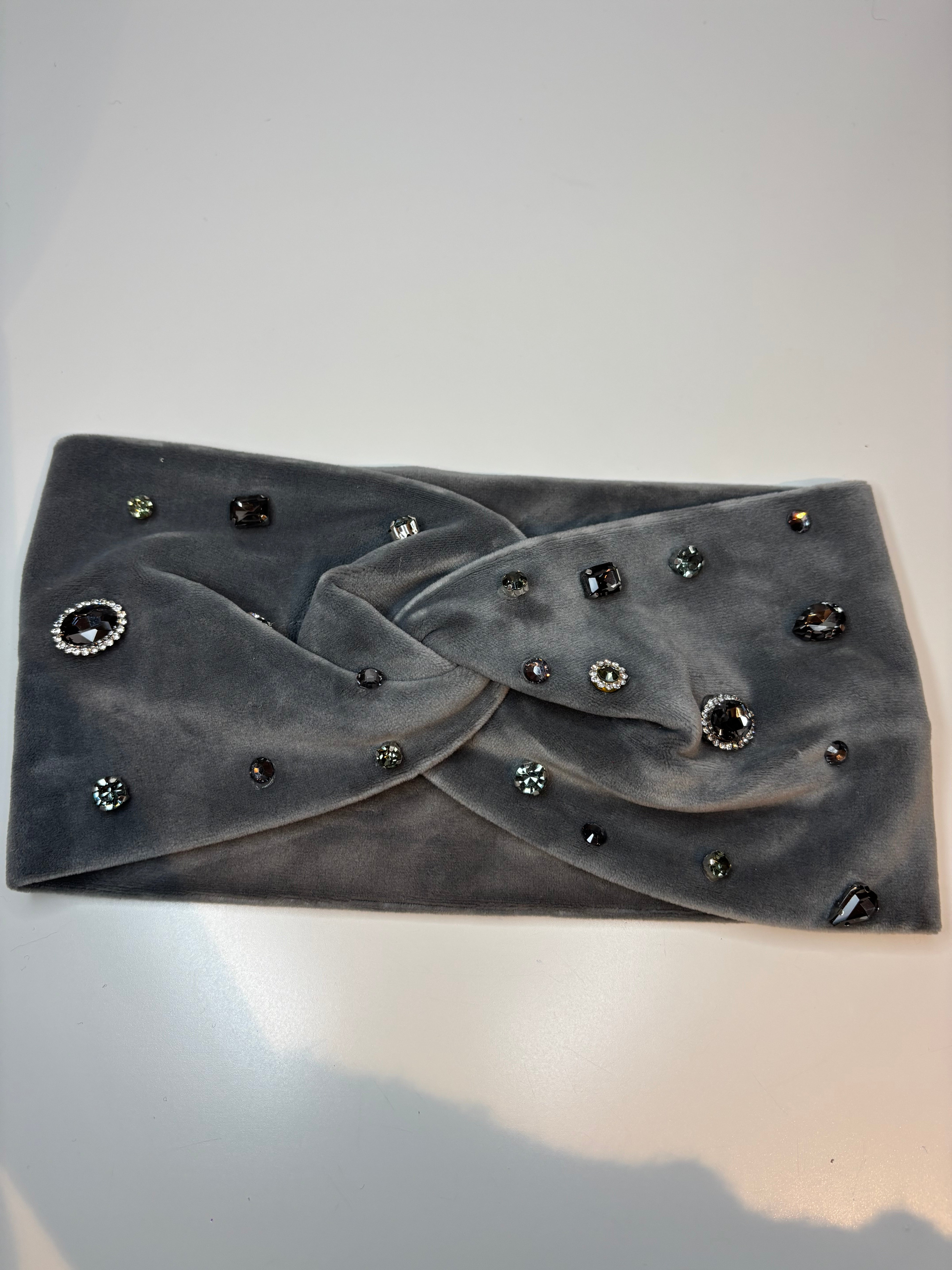 Headband gris à strass