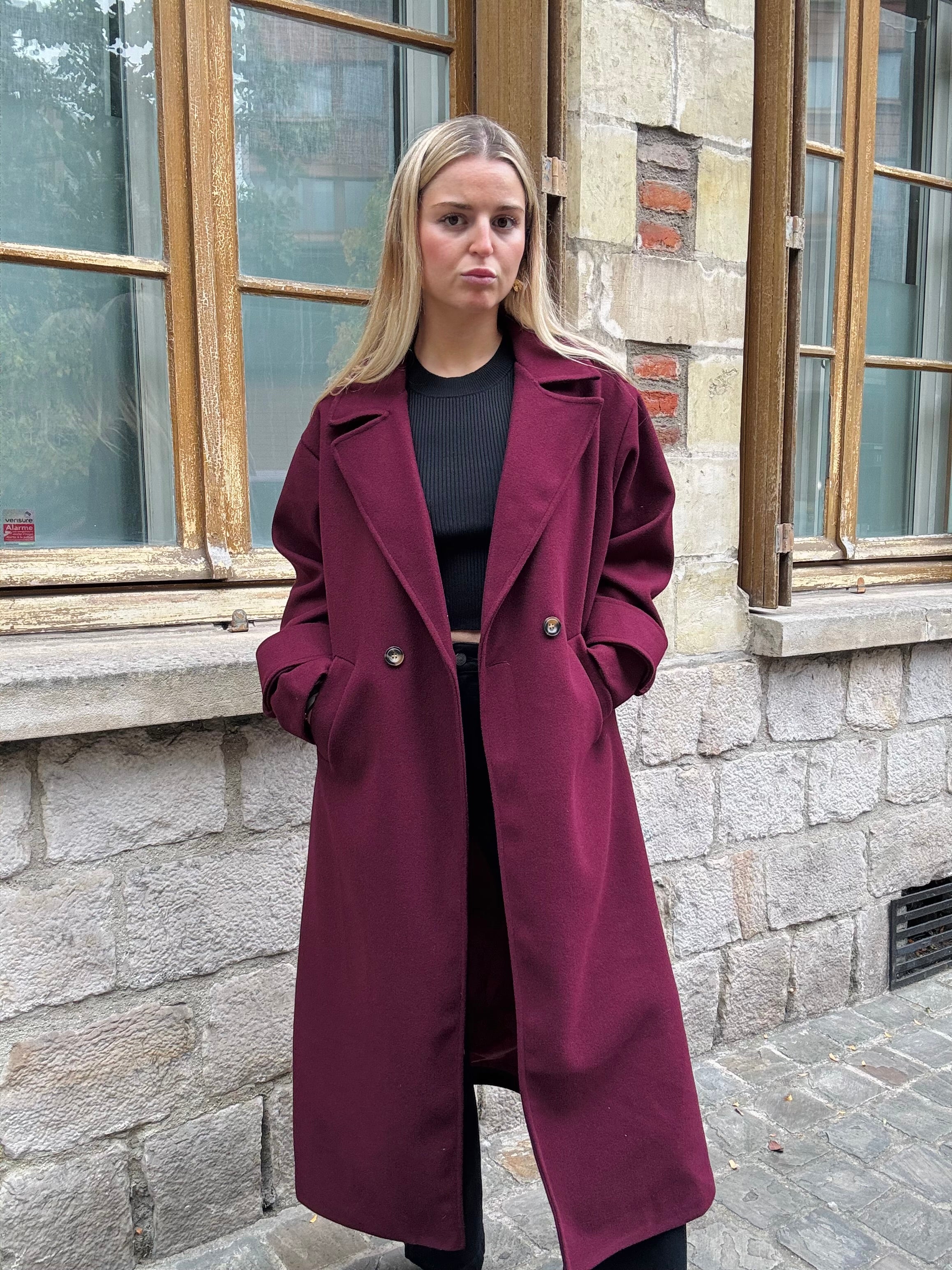 Manteau Bordeaux Oversize