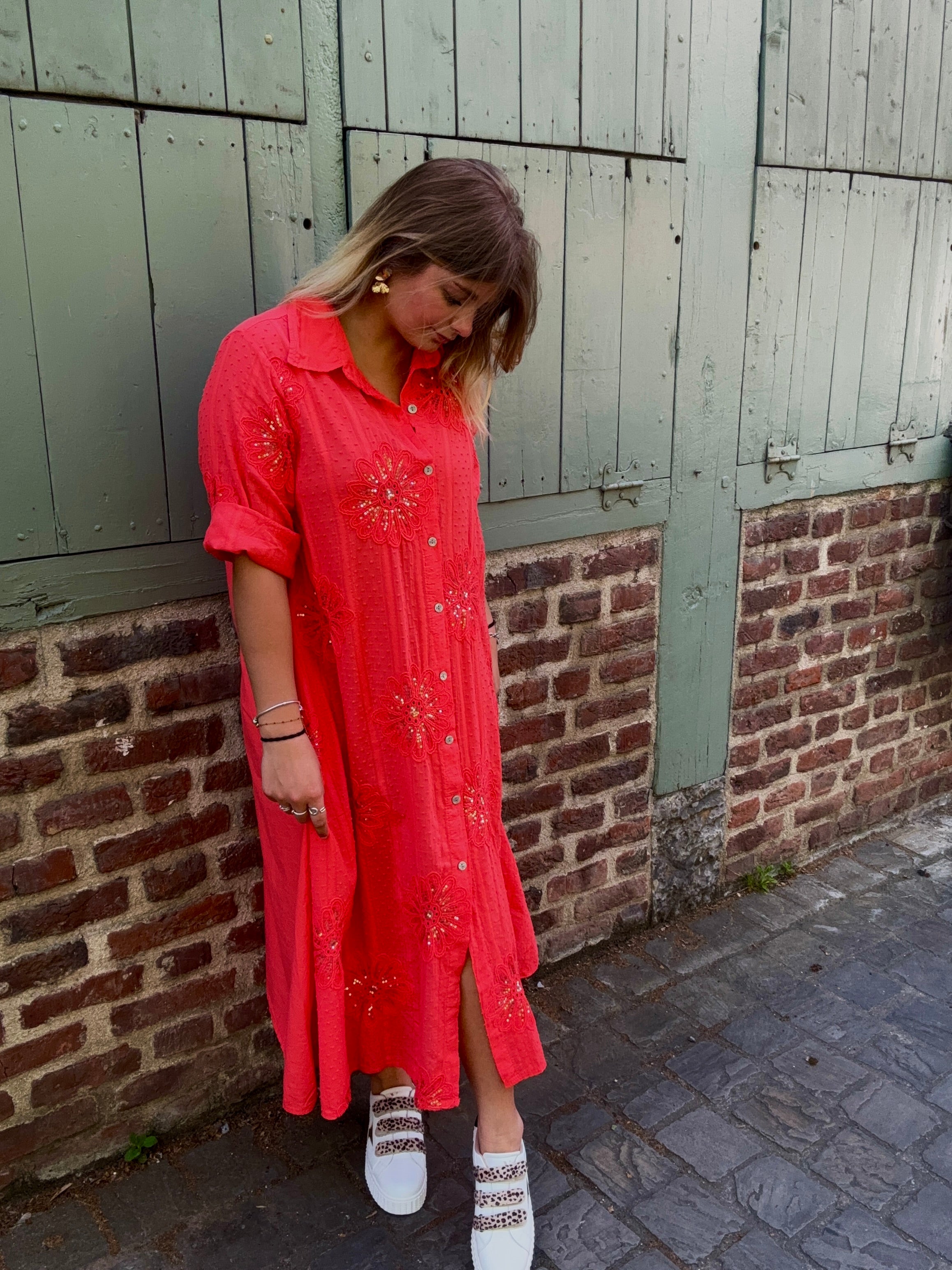 Robe longue orange