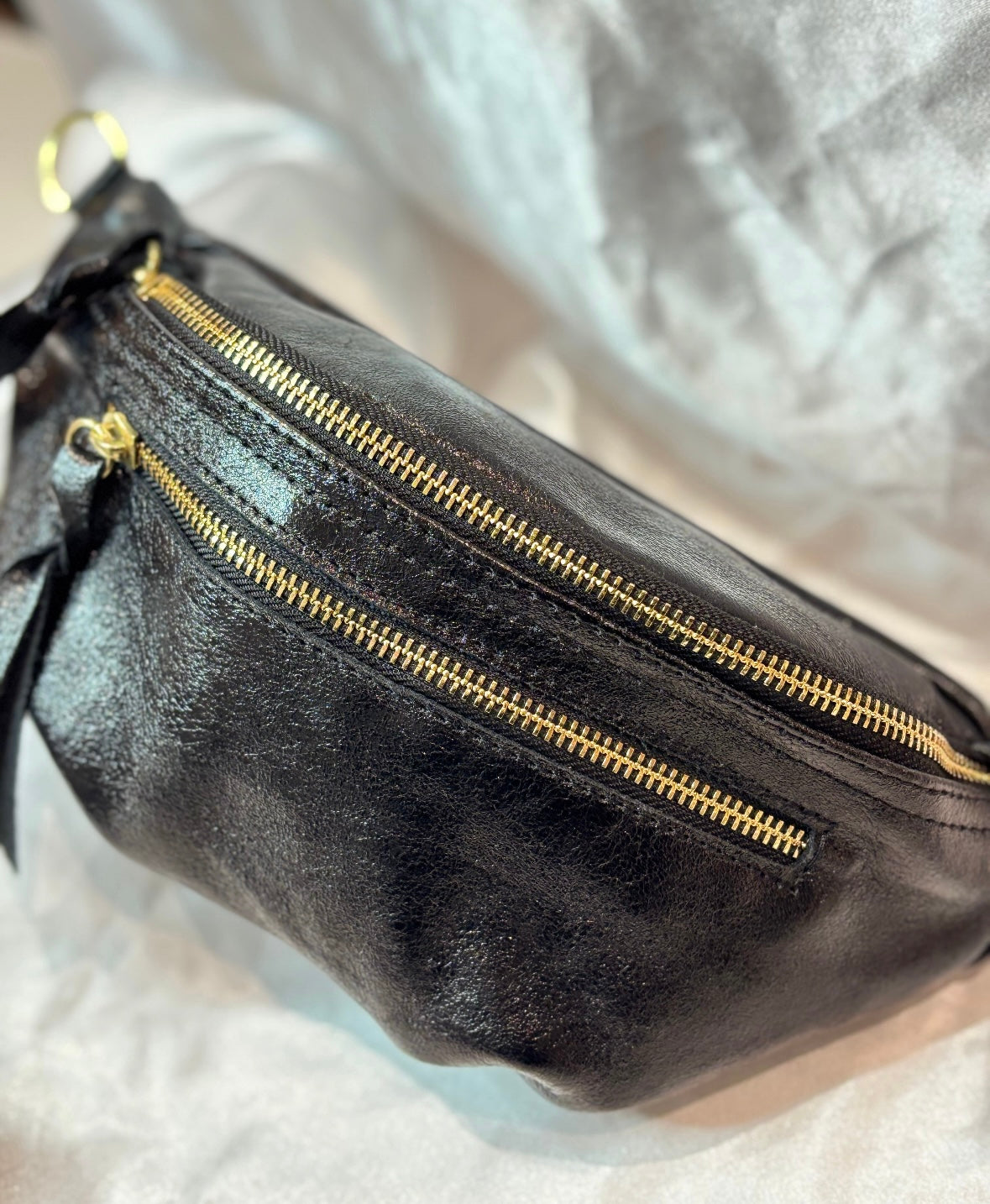 Sac banane gris irisé